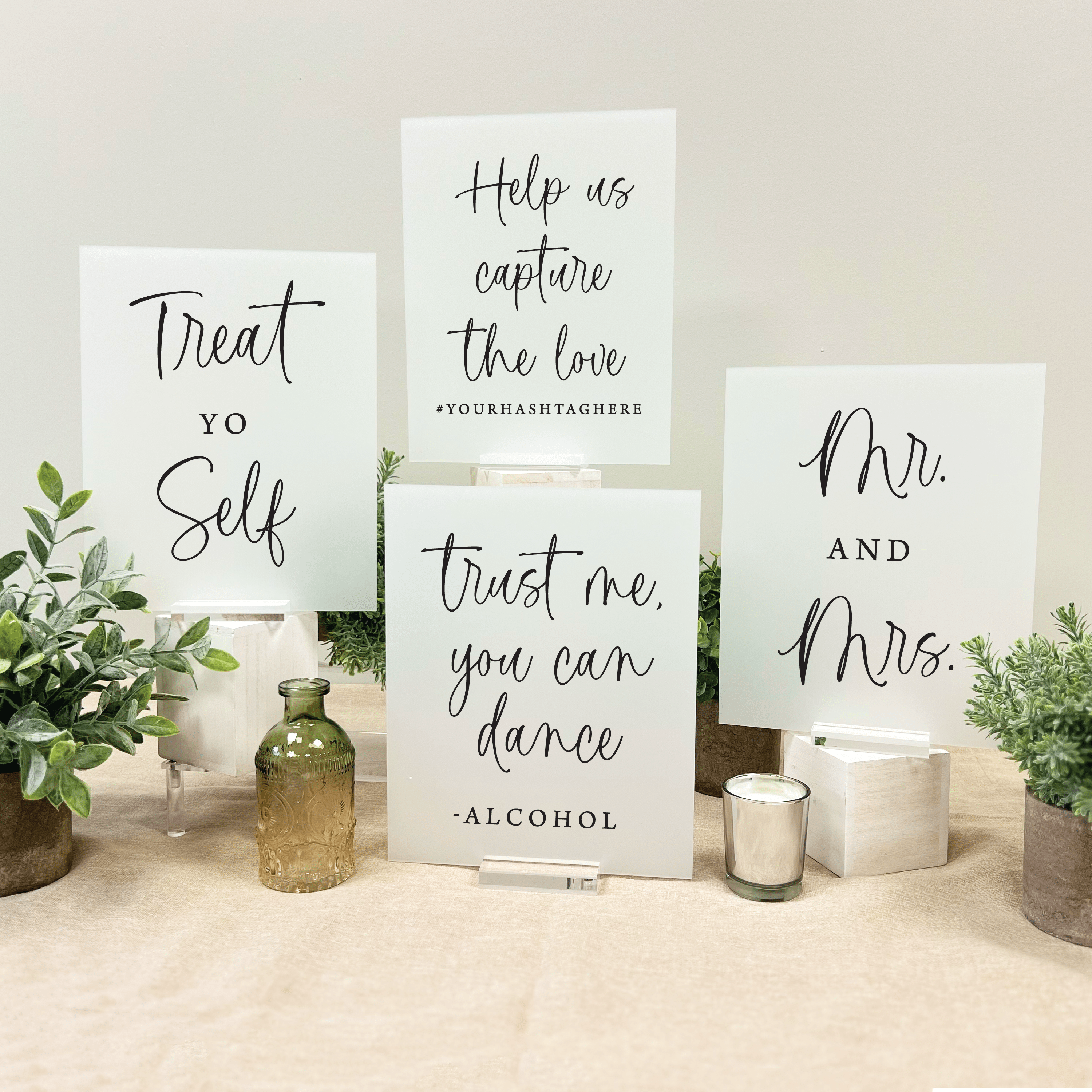 Timeless Script Wedding 8x10 Sign Bundle - Welcome Sign