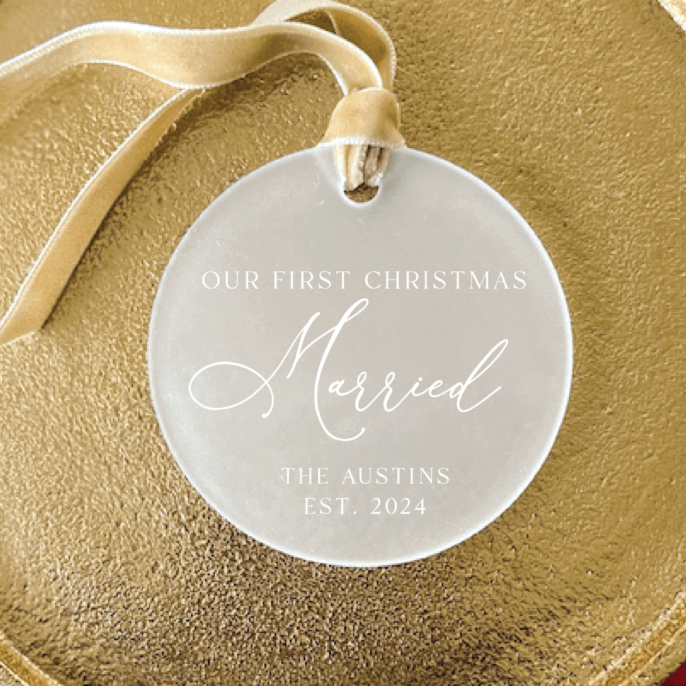 Our First Married Christmas Ornament - Ornament - Acrylic