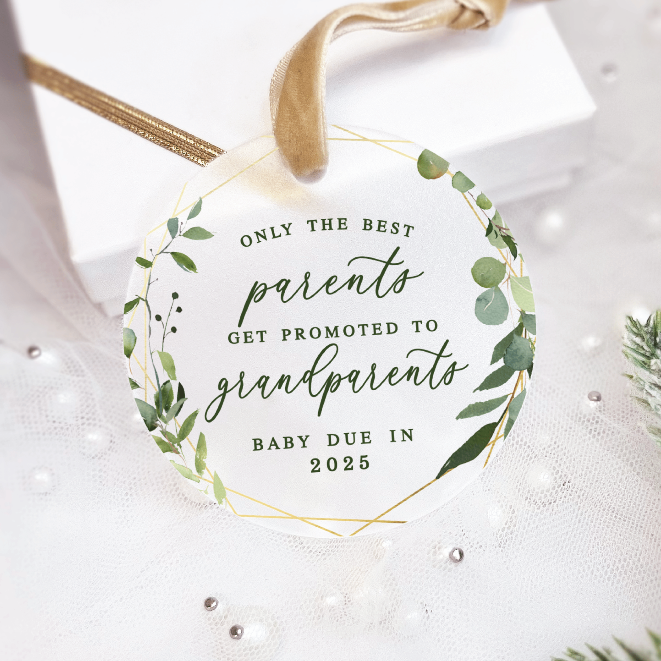 The Best Parents Get Promoted Christmas Ornament - Greenery - Ornament - Acrylic