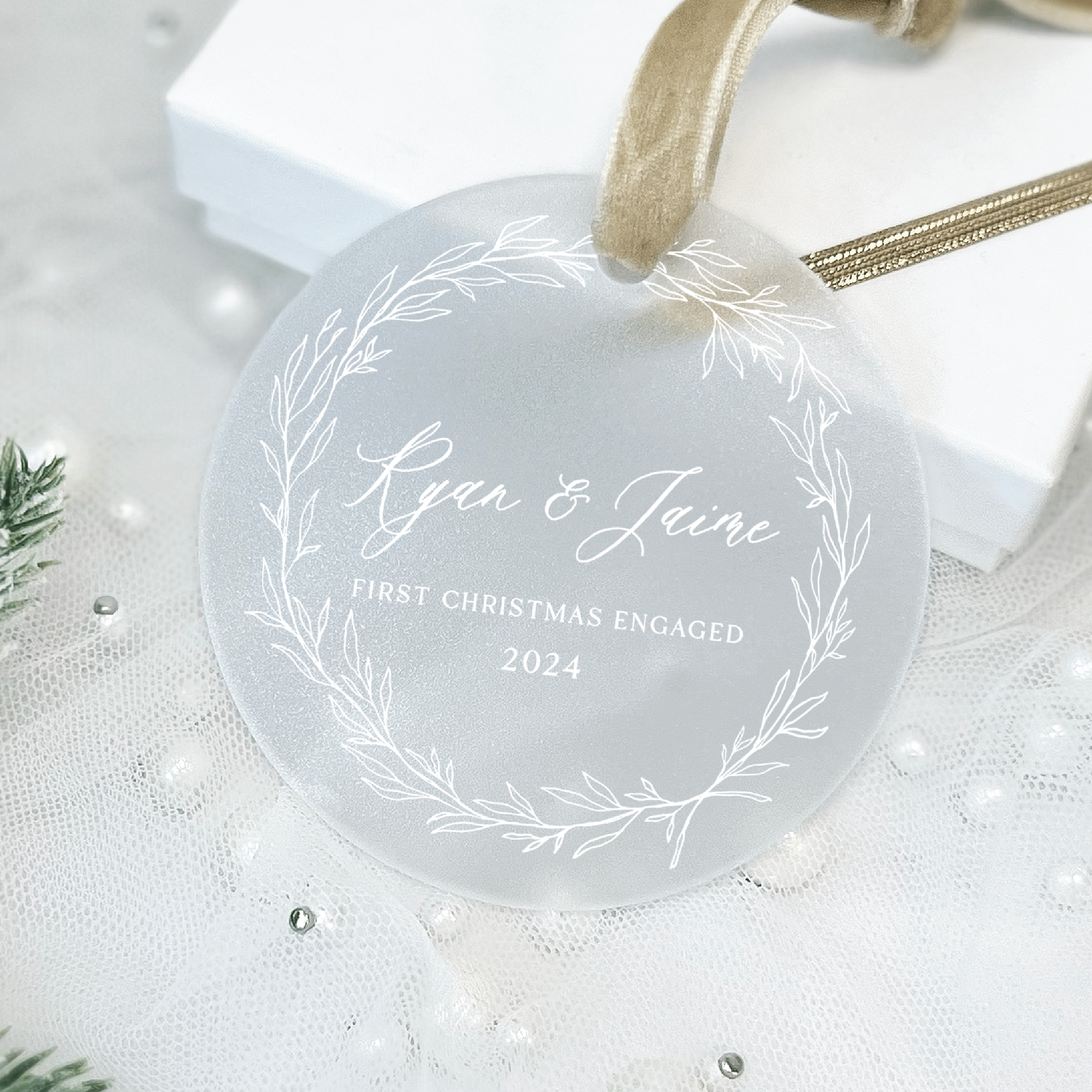 First Christmas Engaged Ornament - Ornament - Acrylic