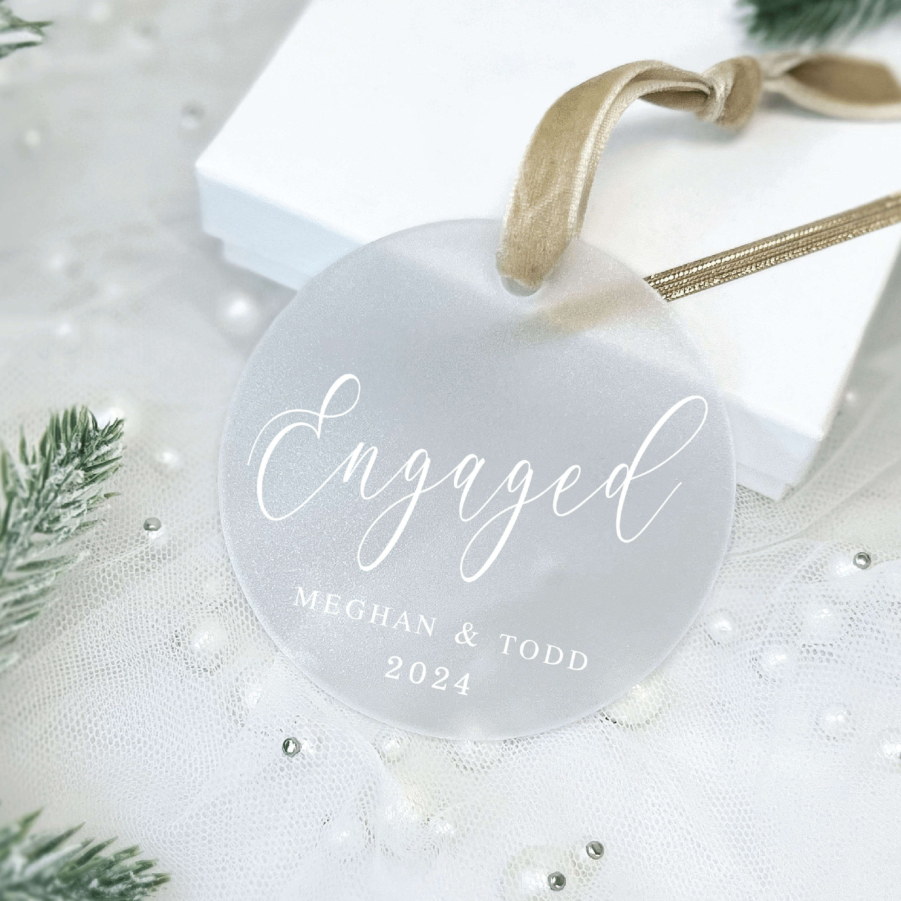 Engaged Christmas Ornament - Ornament - Acrylic
