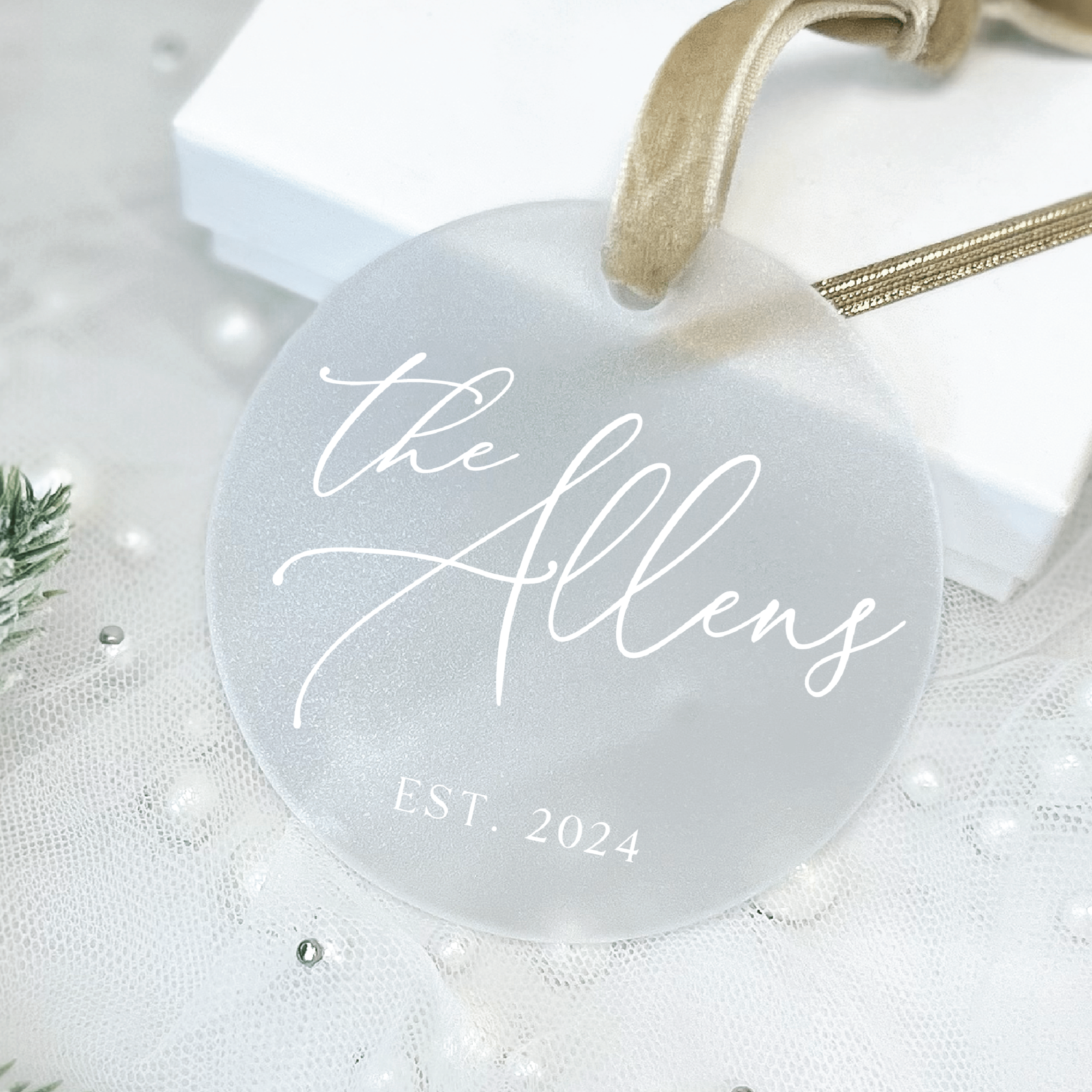 Just Married Christmas Ornament - Ornament - Acrylic