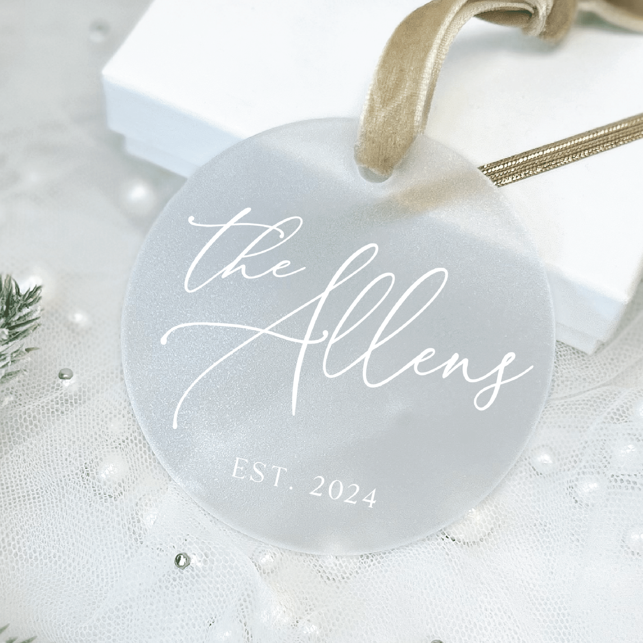 Just Married Christmas Ornament - Ornament - Acrylic