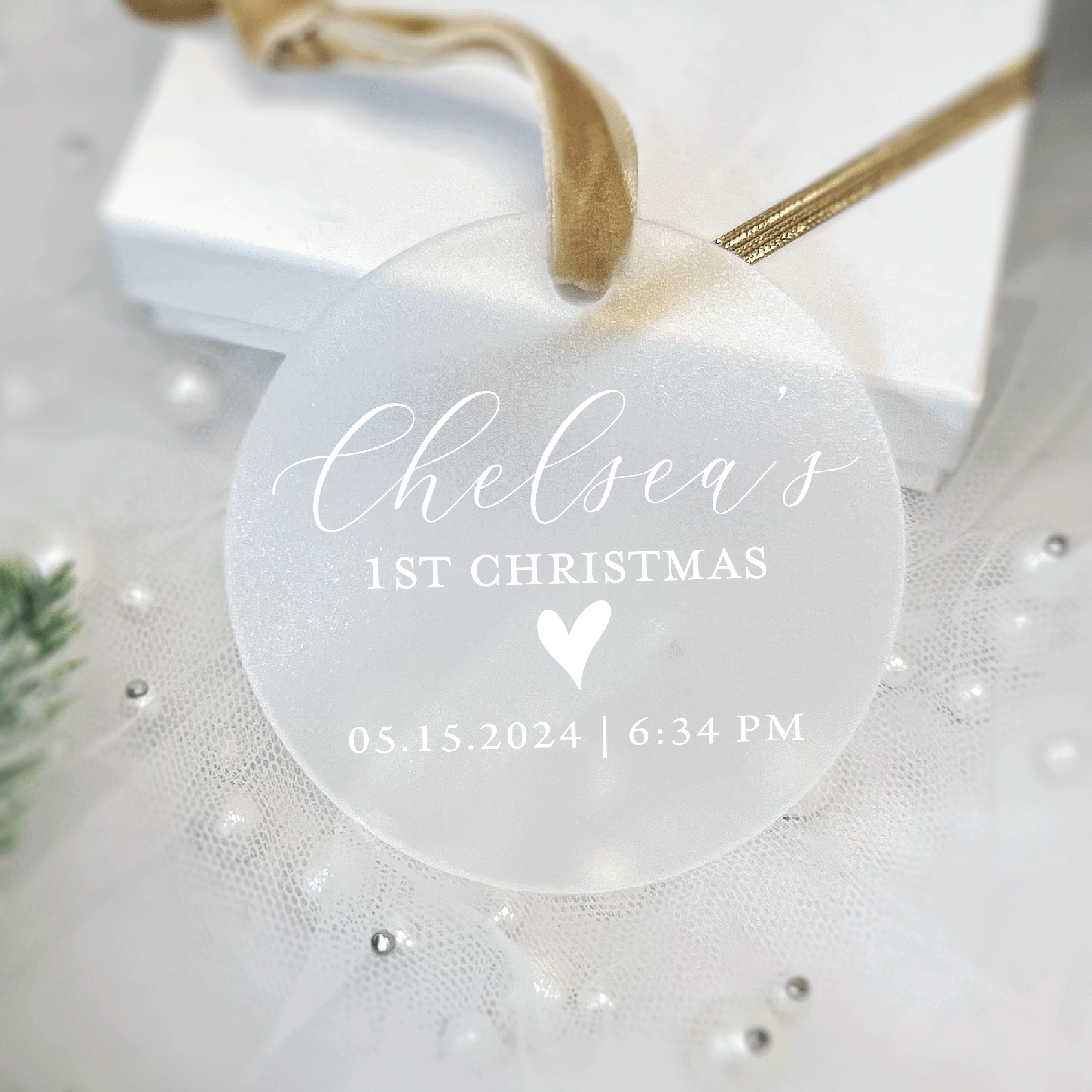 Personalized Baby's First Christmas Ornament with Birth Stats - Ornament - Acrylic