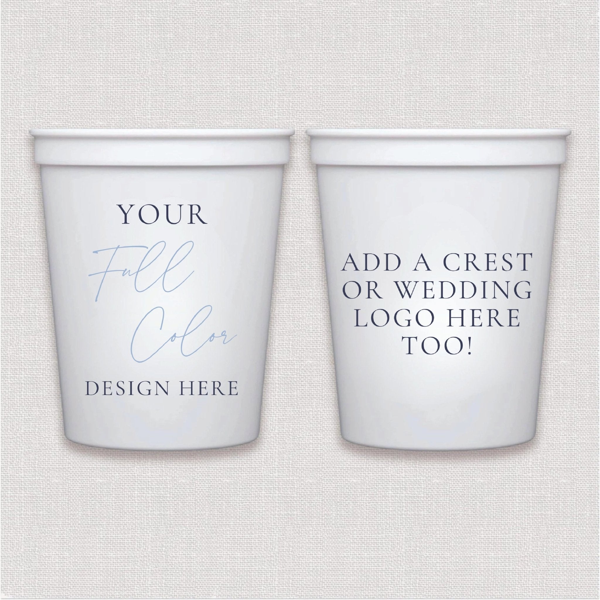 Custom Full Color Stadium Cups | Design Your Own Logo or Monogram Cups