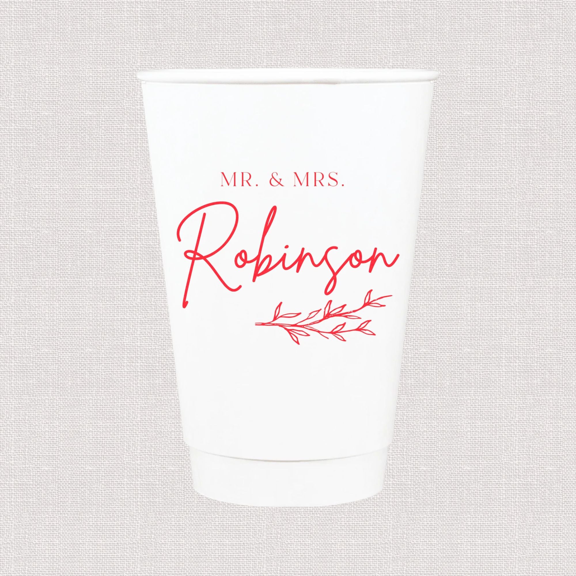 Custom Monogram Personalized Wedding Paper Cups