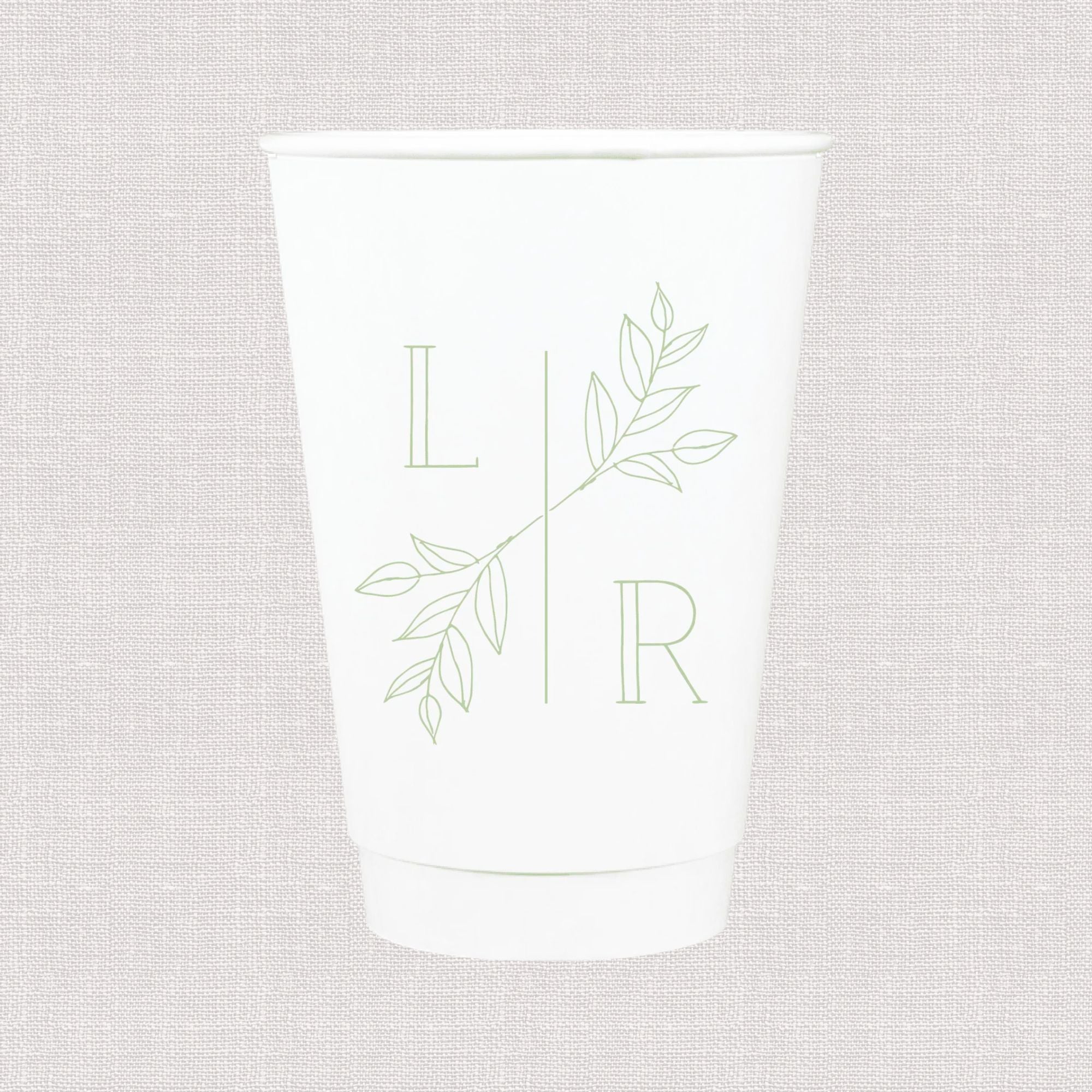 Modern Initials Personalized Wedding Paper Cups