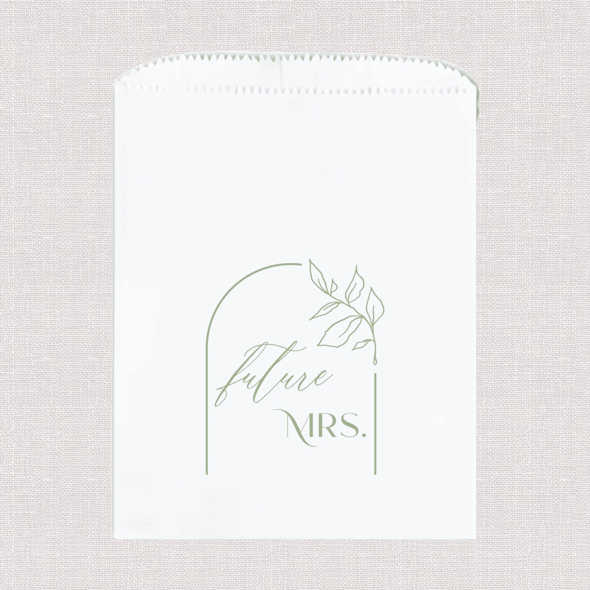 Future Mrs Floral Arch Personalized Favor Treat Bag