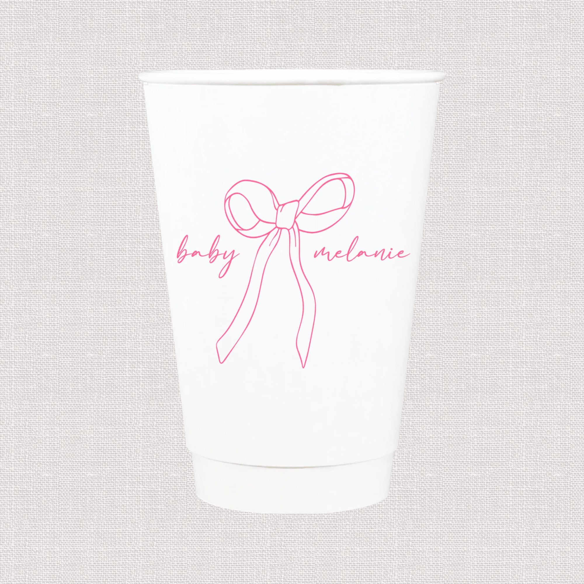 Elegant Bow Baby Shower Paper Coffee Cups