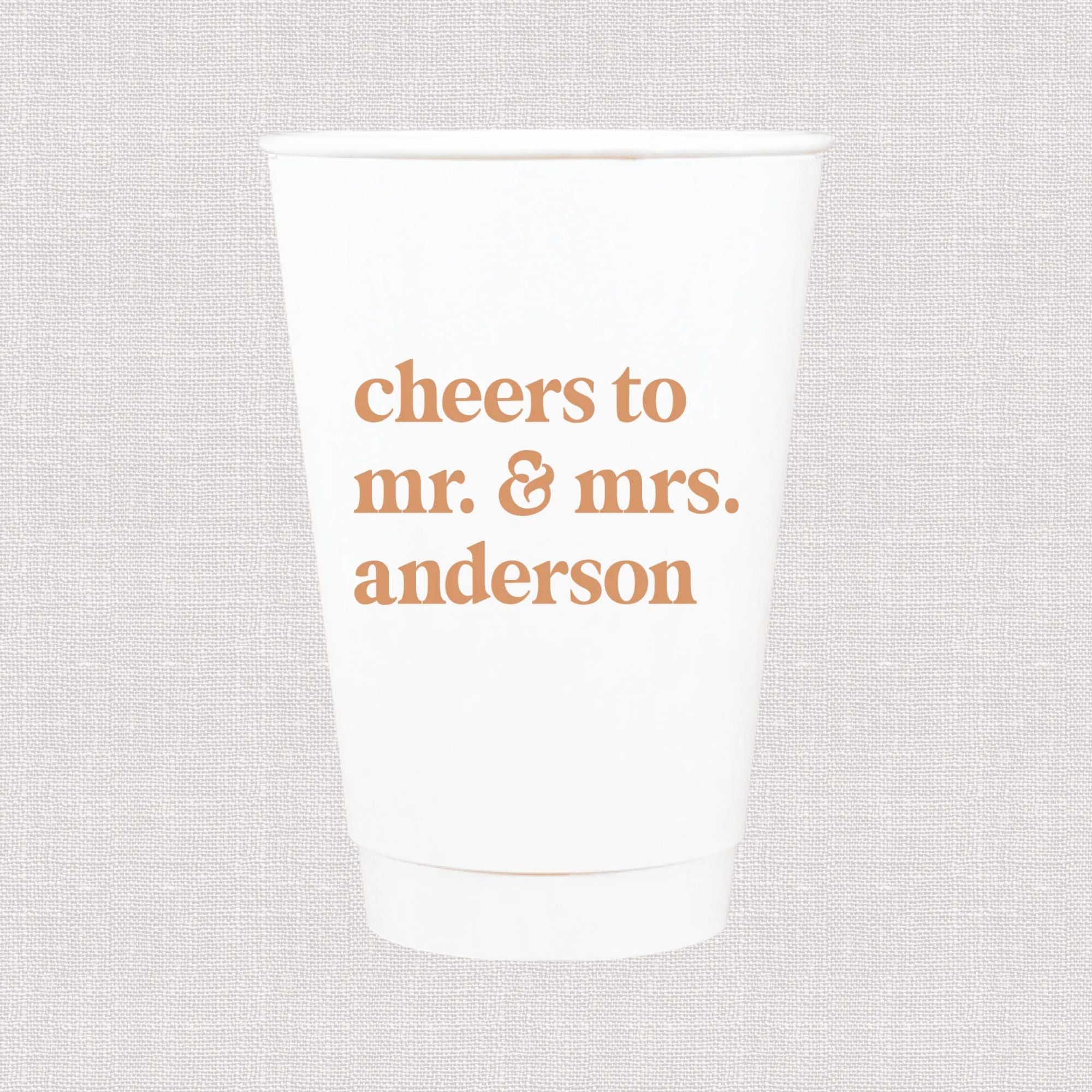 Custom Monogram Personalized Wedding Paper Cups
