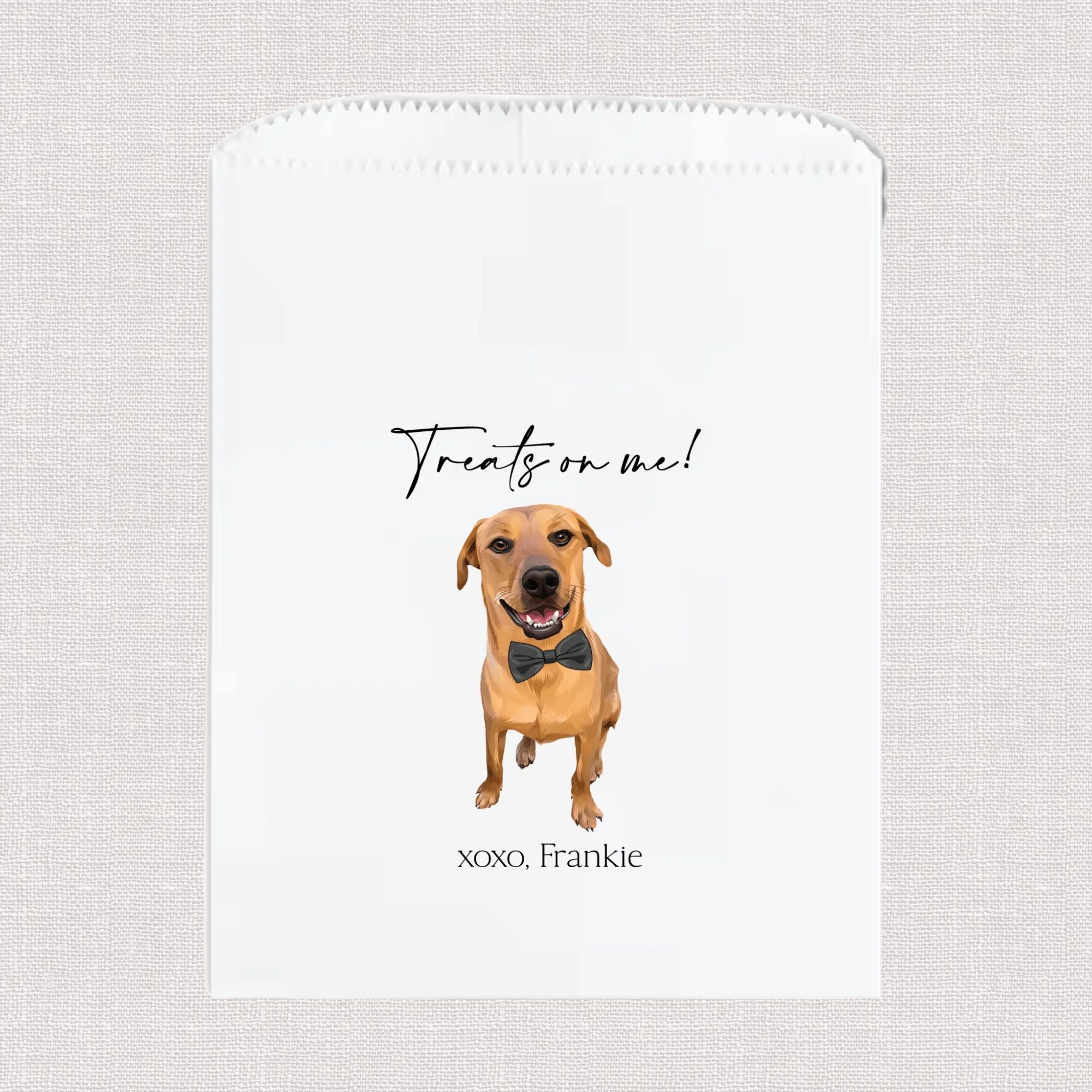 Treats on Me Full Color Pet Wedding Treat Bags