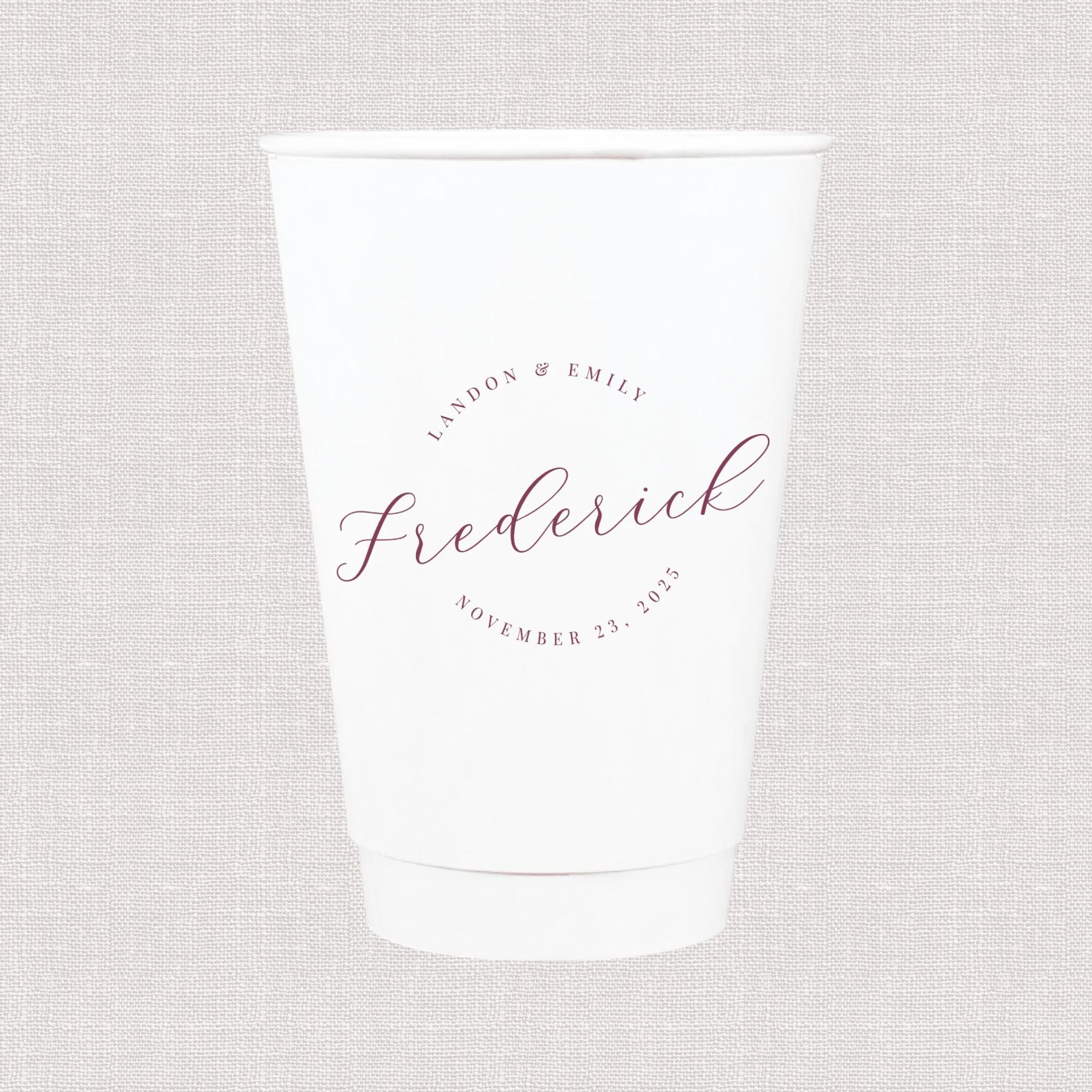 Last Name Personalized Wedding Paper Cups