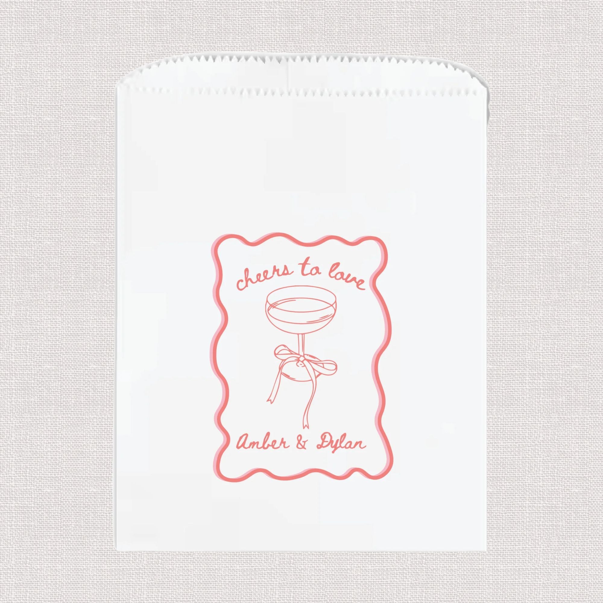 Cheers to Love Wedding Favor Treat Bags
