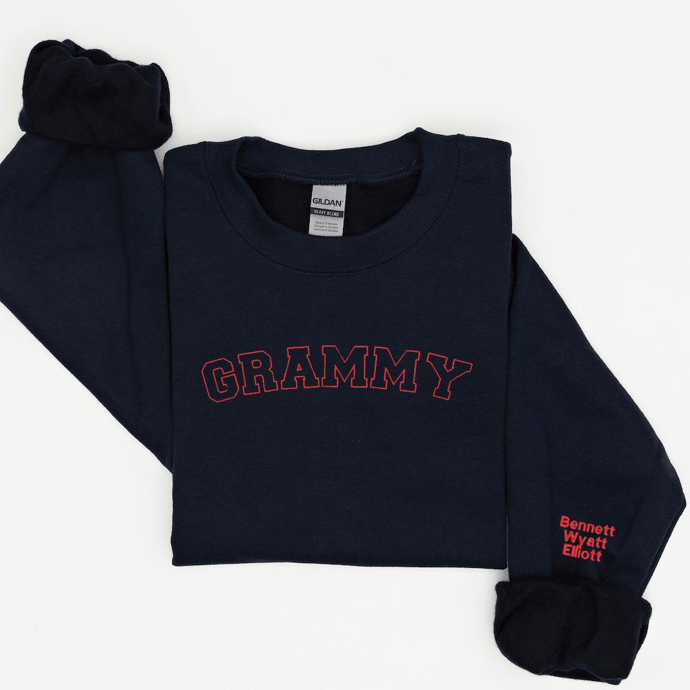 Custom Embroidered Sweatshirt with Sleeve Personalization - Sweatshirt - Embroidery
