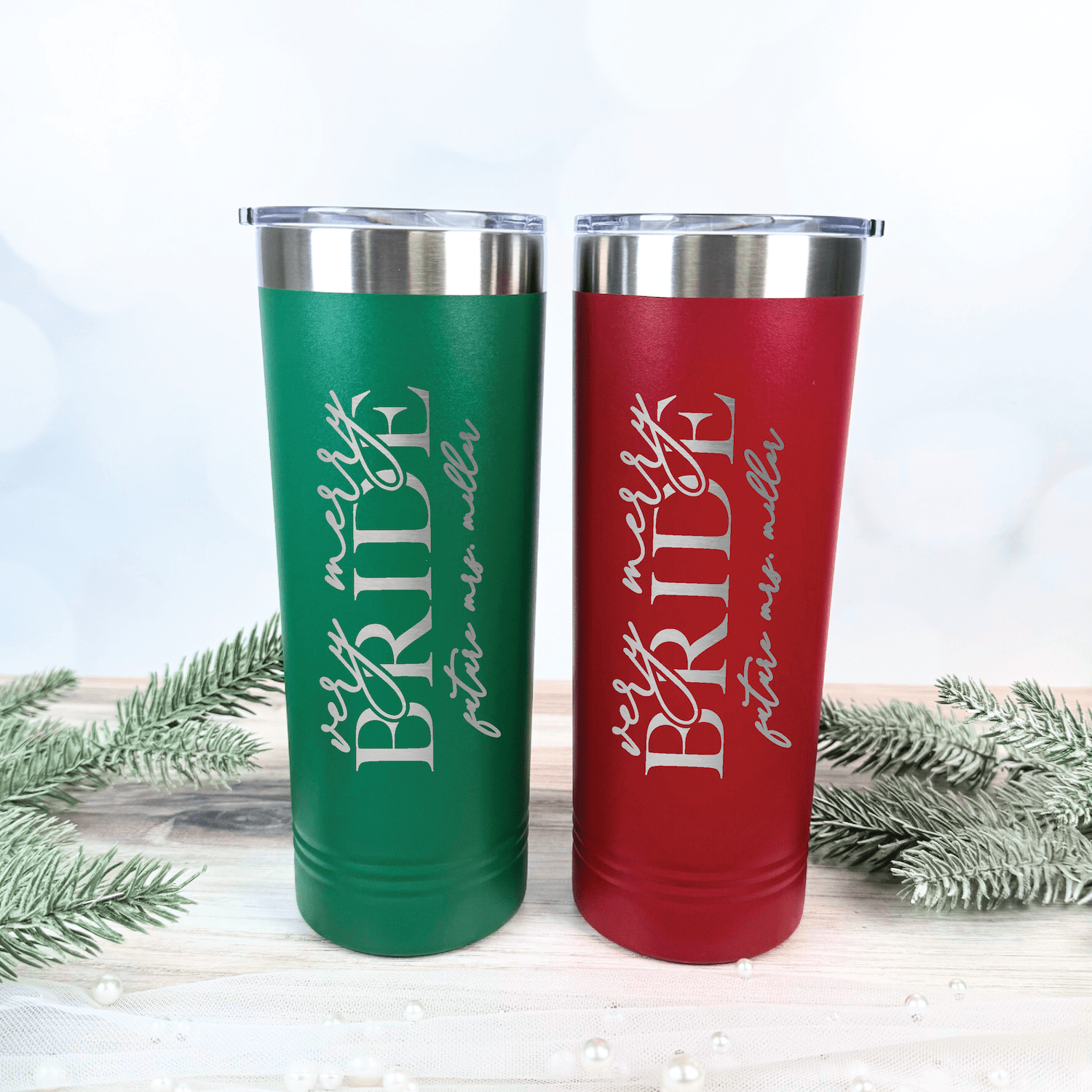 Very Merry Bride Holiday Sweatshirt + Tumbler Gift Set