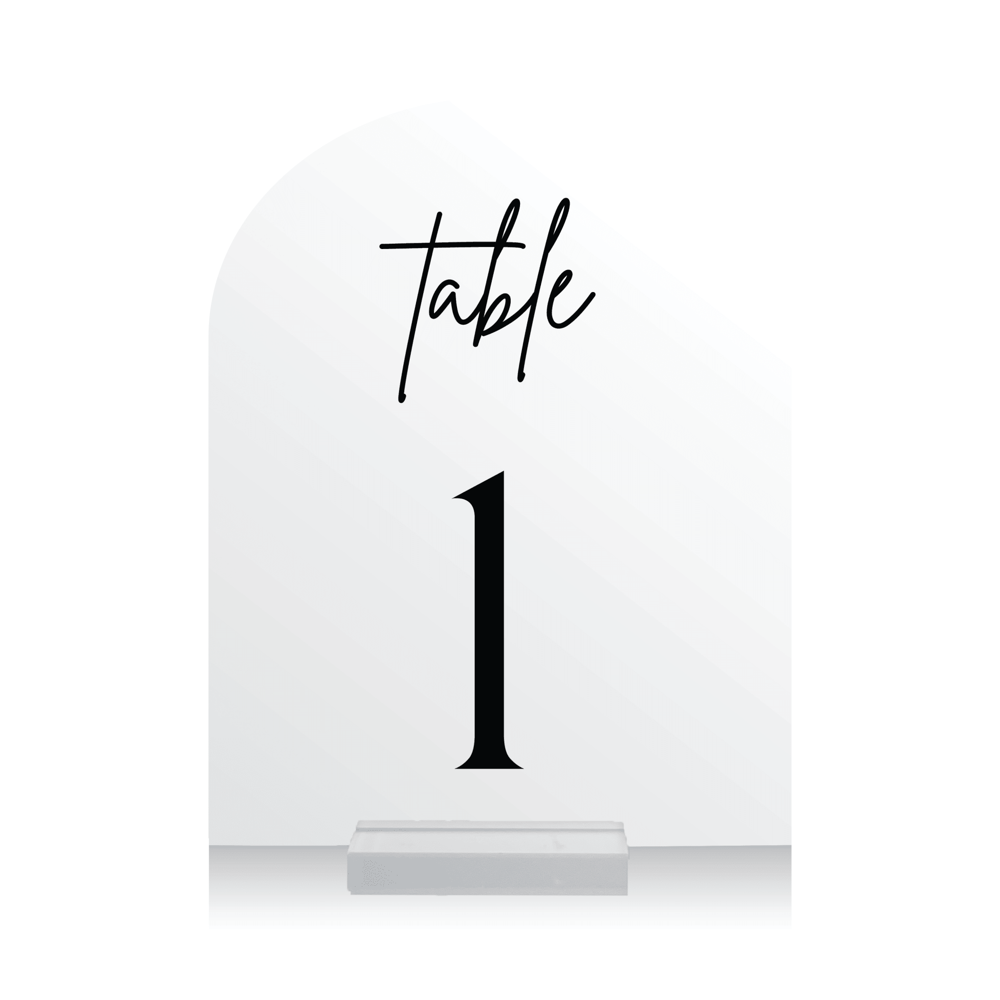 Modern Arched Acrylic Table Numbers - Table Numbers