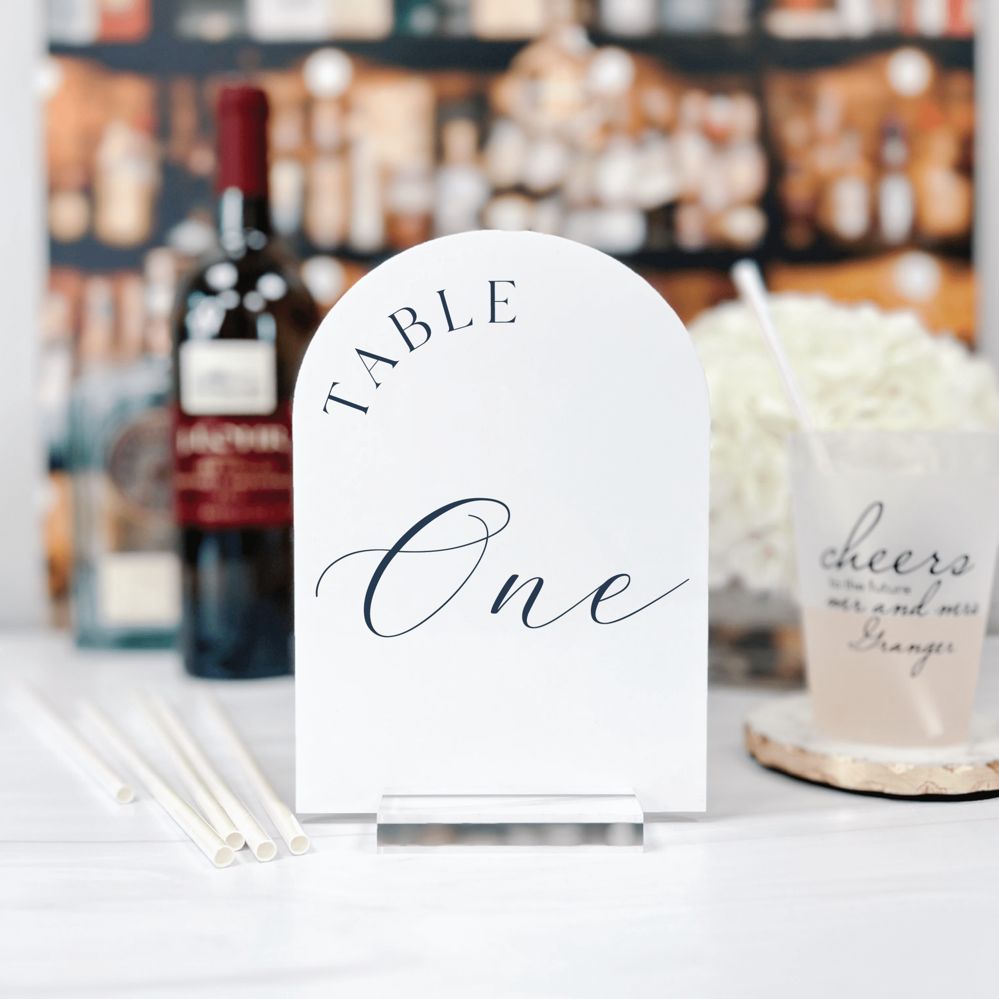Classic Arched Acrylic Table Numbers - Table Numbers