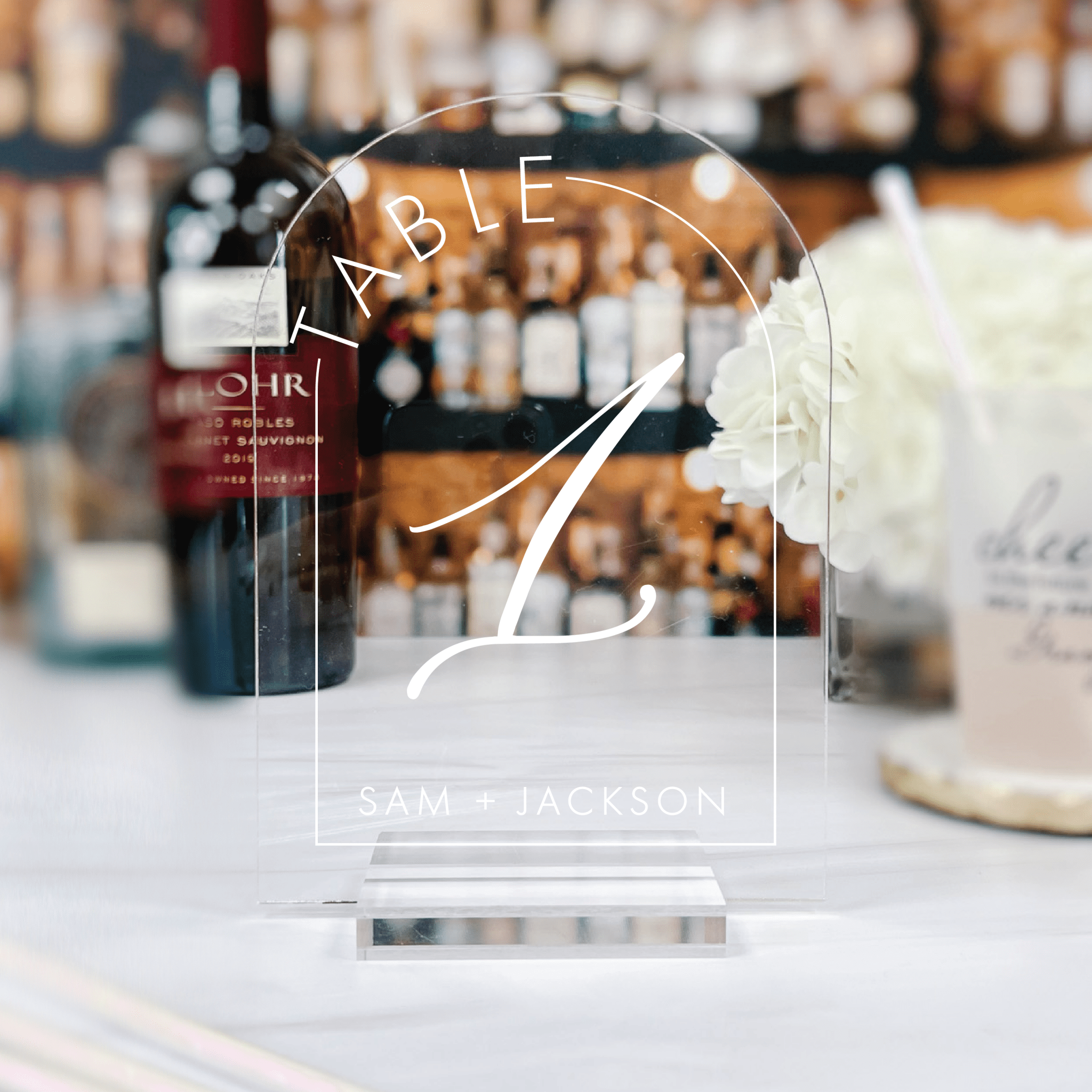 Modern Arched Acrylic Table Numbers - Table Numbers