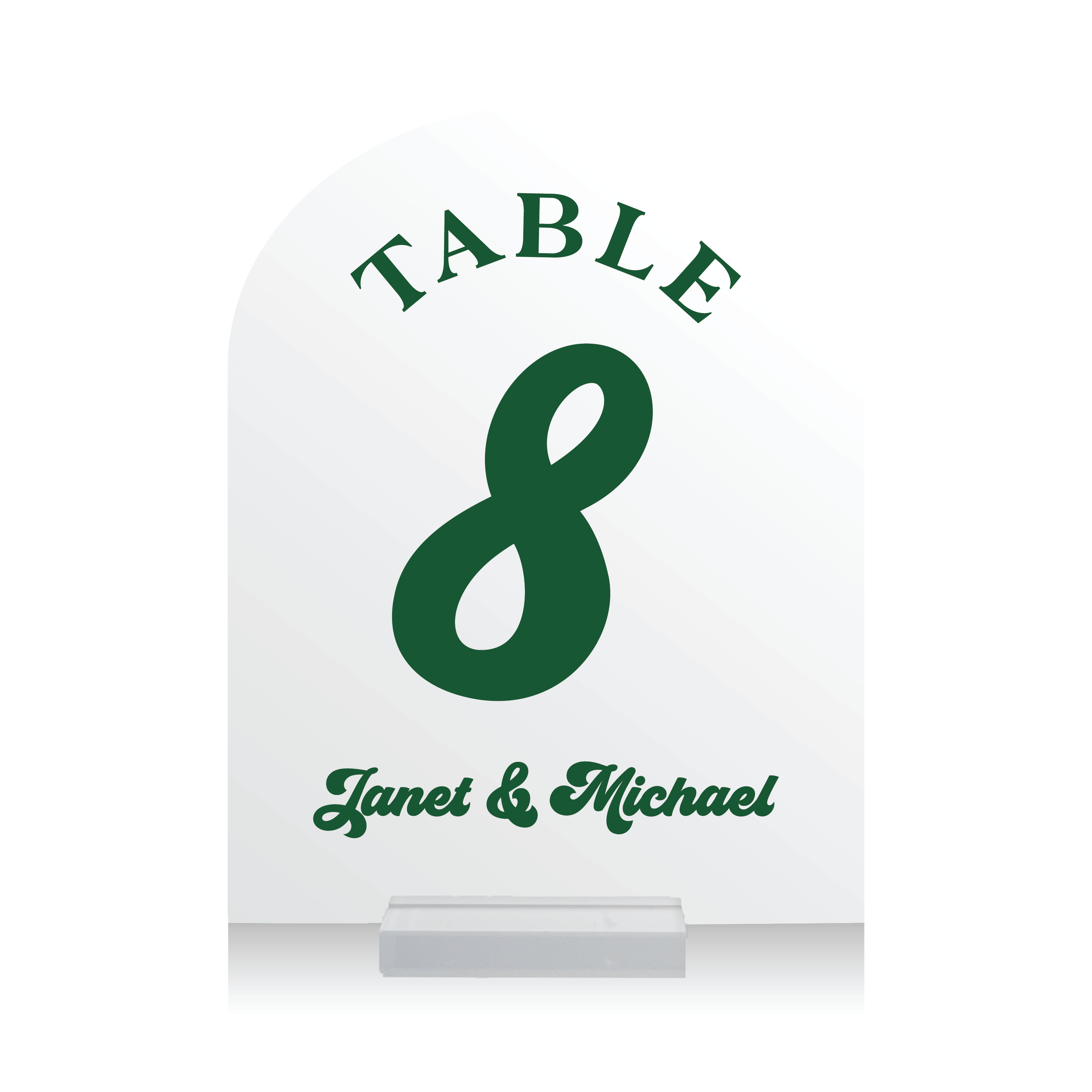 Retro Arched Acrylic Table Numbers - Table Numbers