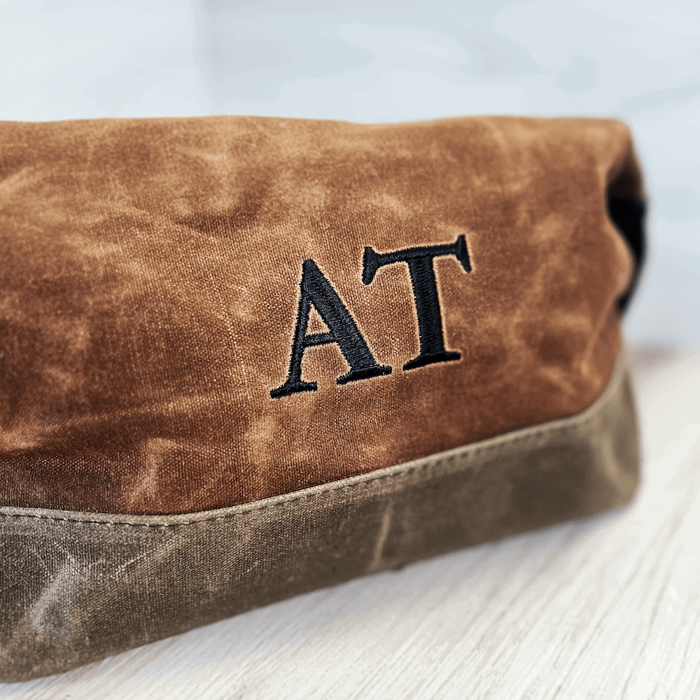 Personalized Waxed Canvas Dopp Kit for Men