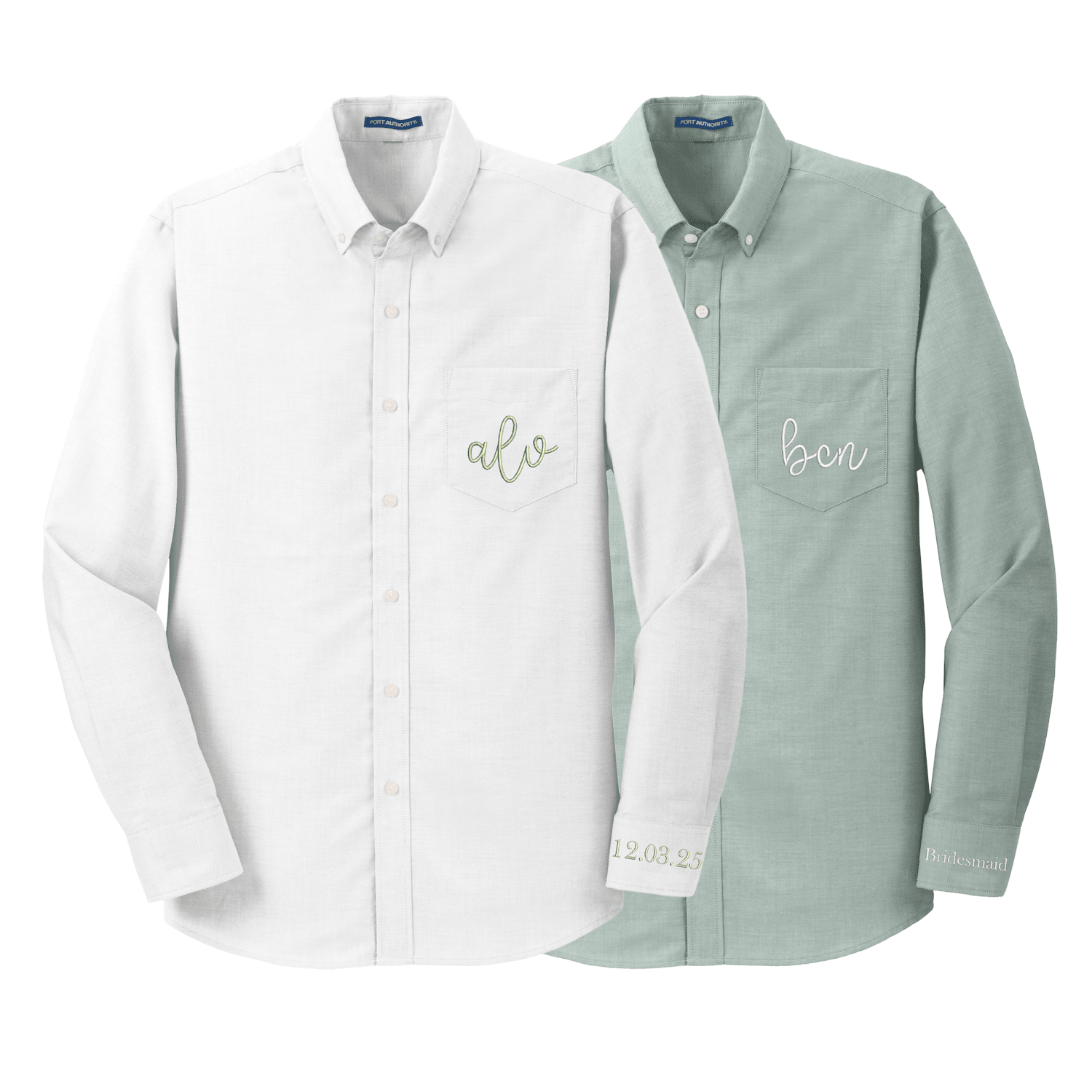 Personalized Bridal Party Button Down - Embroidery - Tshirt