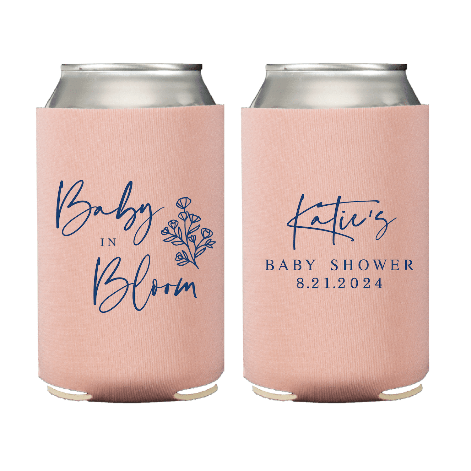Baby in Bloom Personalized Baby Shower Can Cooler - Can Cooler
