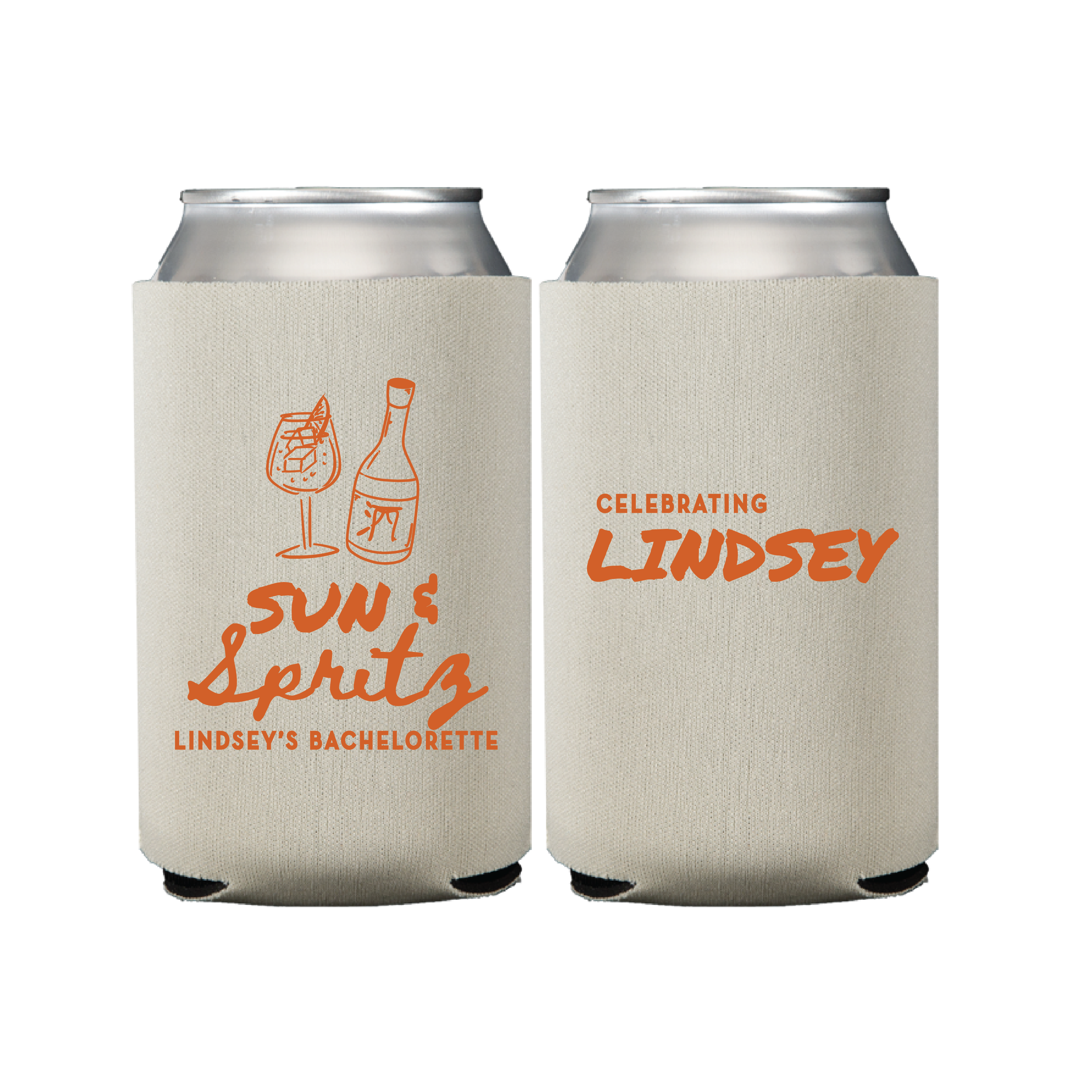 Sun And Spritz Personalized Bachelorette Can Cooler - Can Cooler