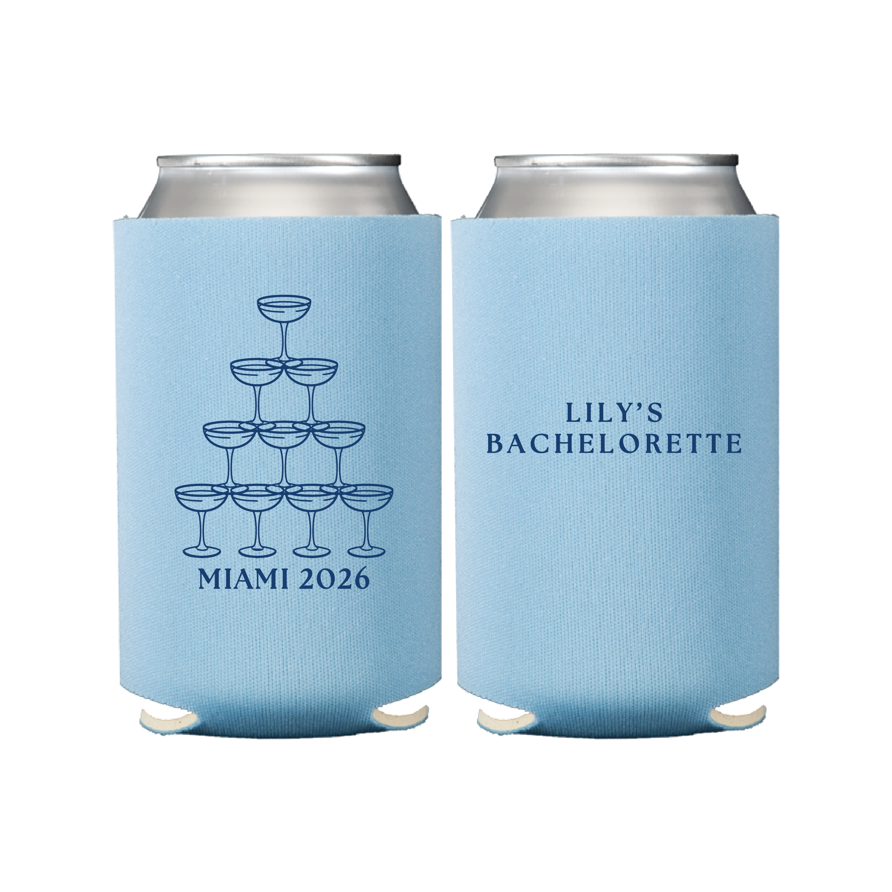 Champagne Tower Personalized Bachelorette Can Cooler - Can Cooler
