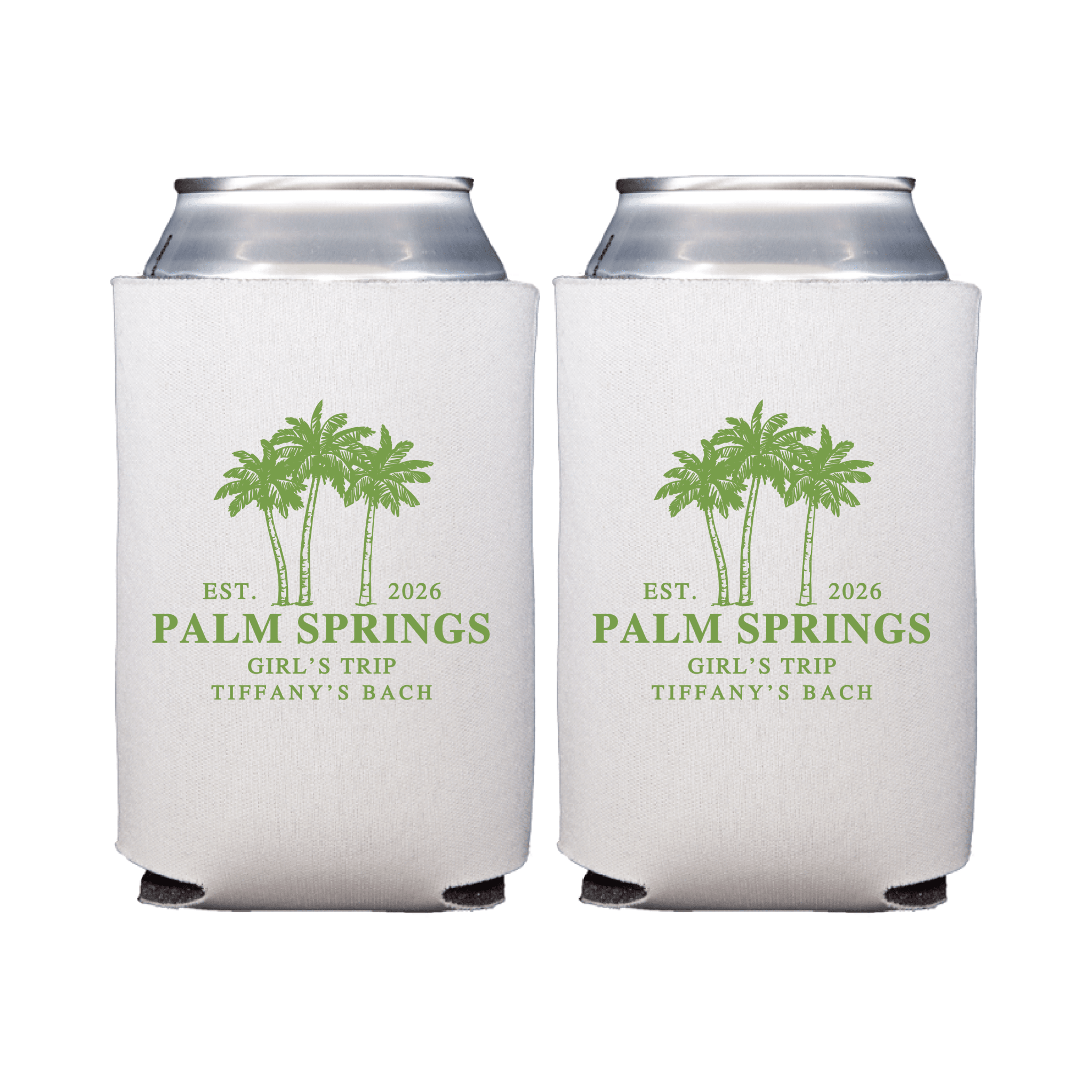 Palm Tree Personalized Bachelorette Can Cooler - Can Cooler
