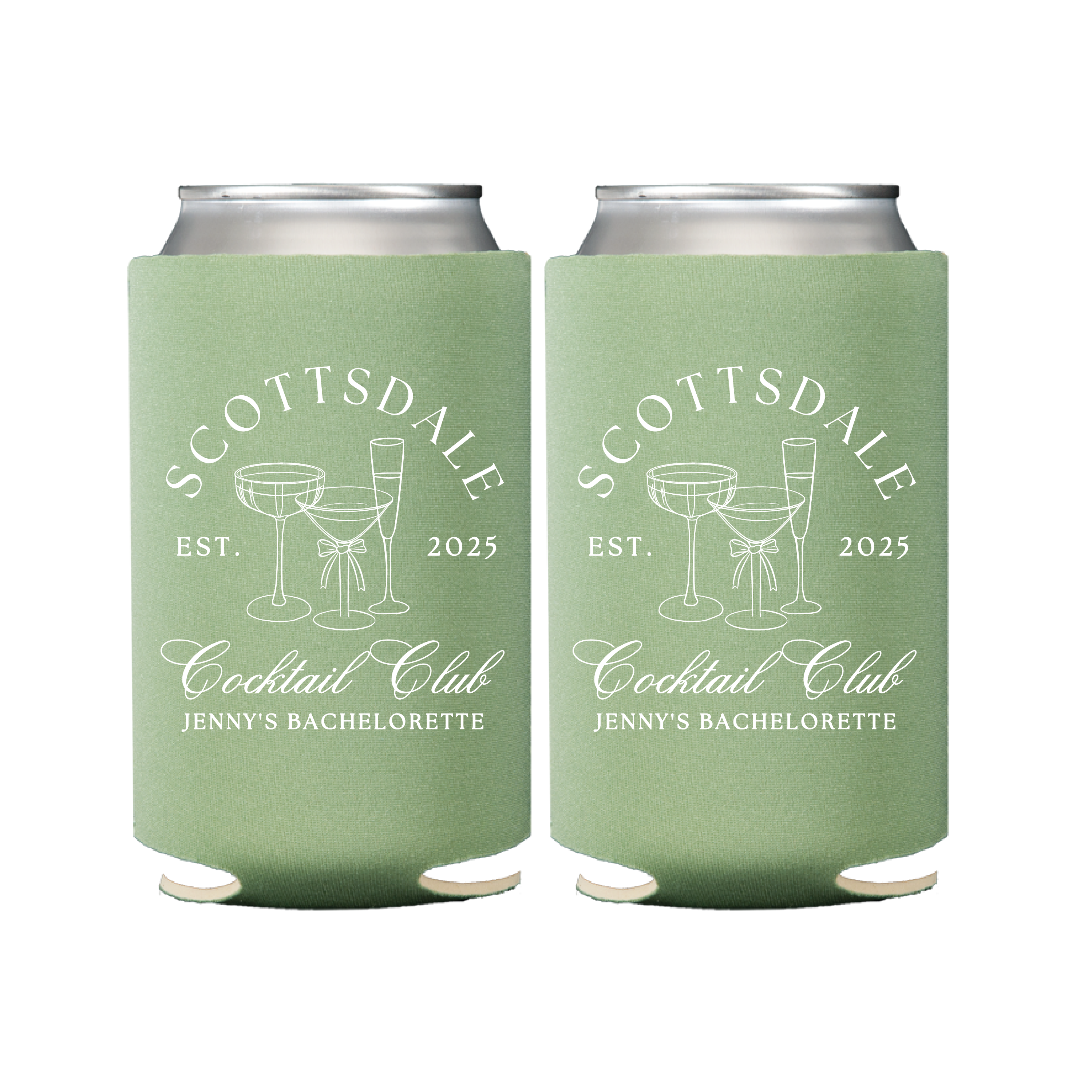 Cocktail Club Personalized Bachelorette Can Cooler - Can Cooler