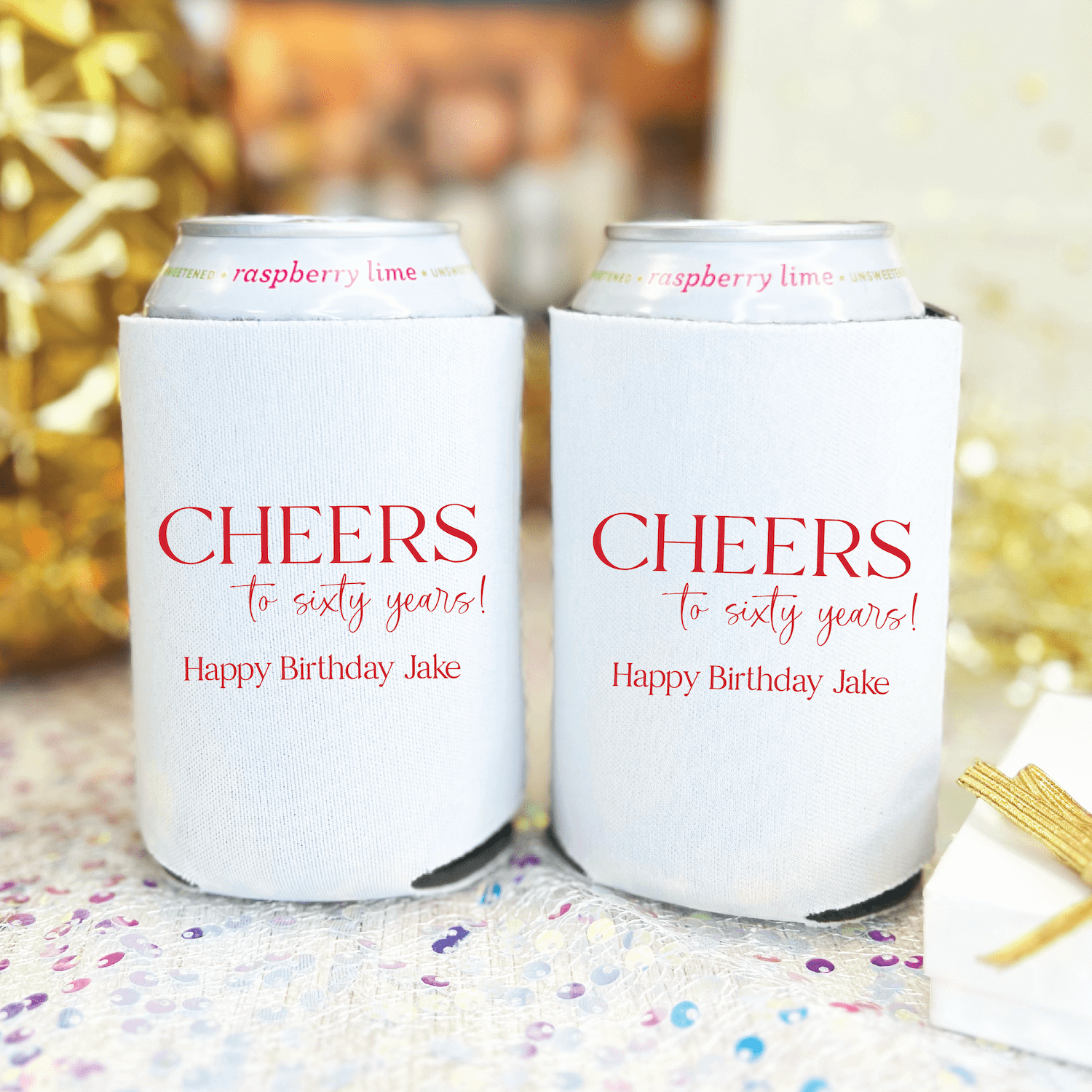 Cheers to the Years Birthday Can Coolers