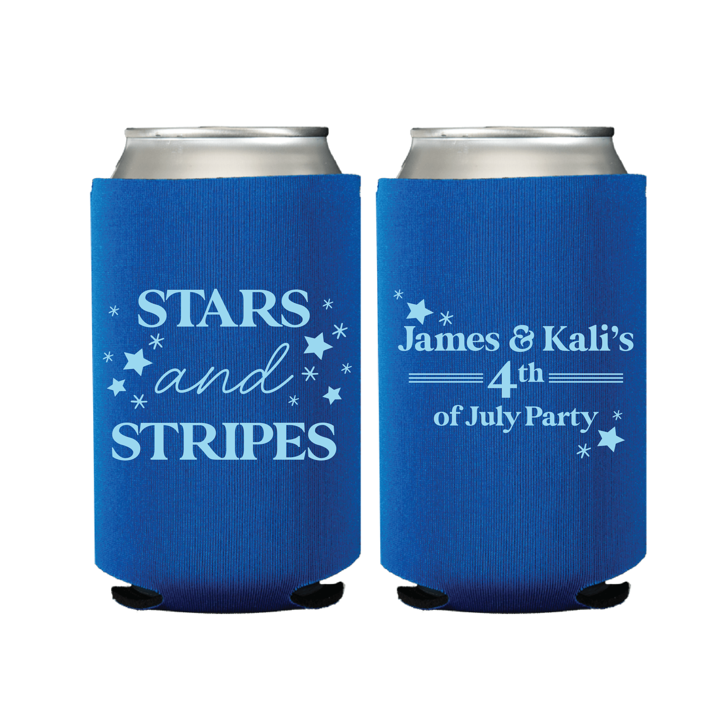 Stars and Stripes 4th of July Can Coolers