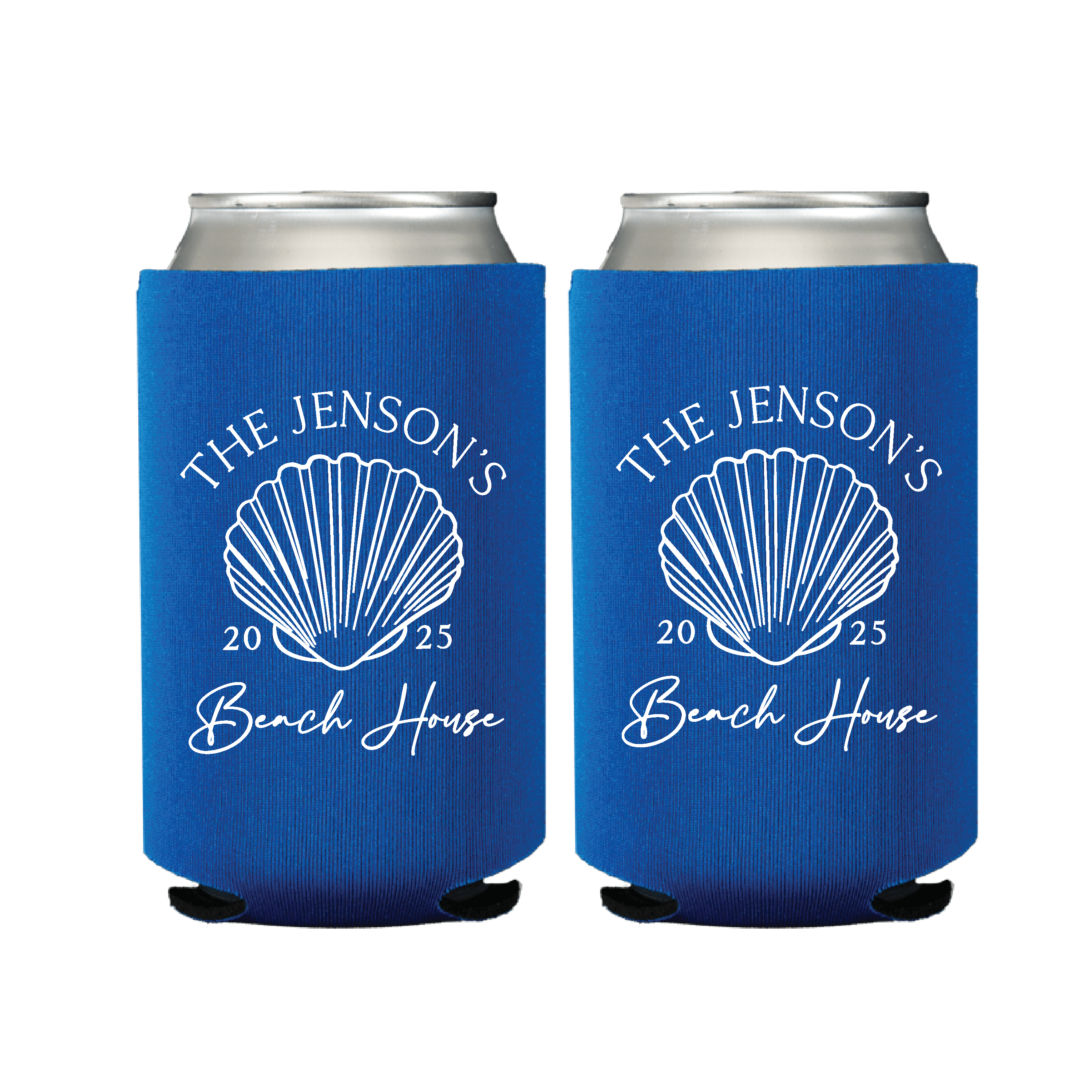 Seashell Beach House Can Coolers
