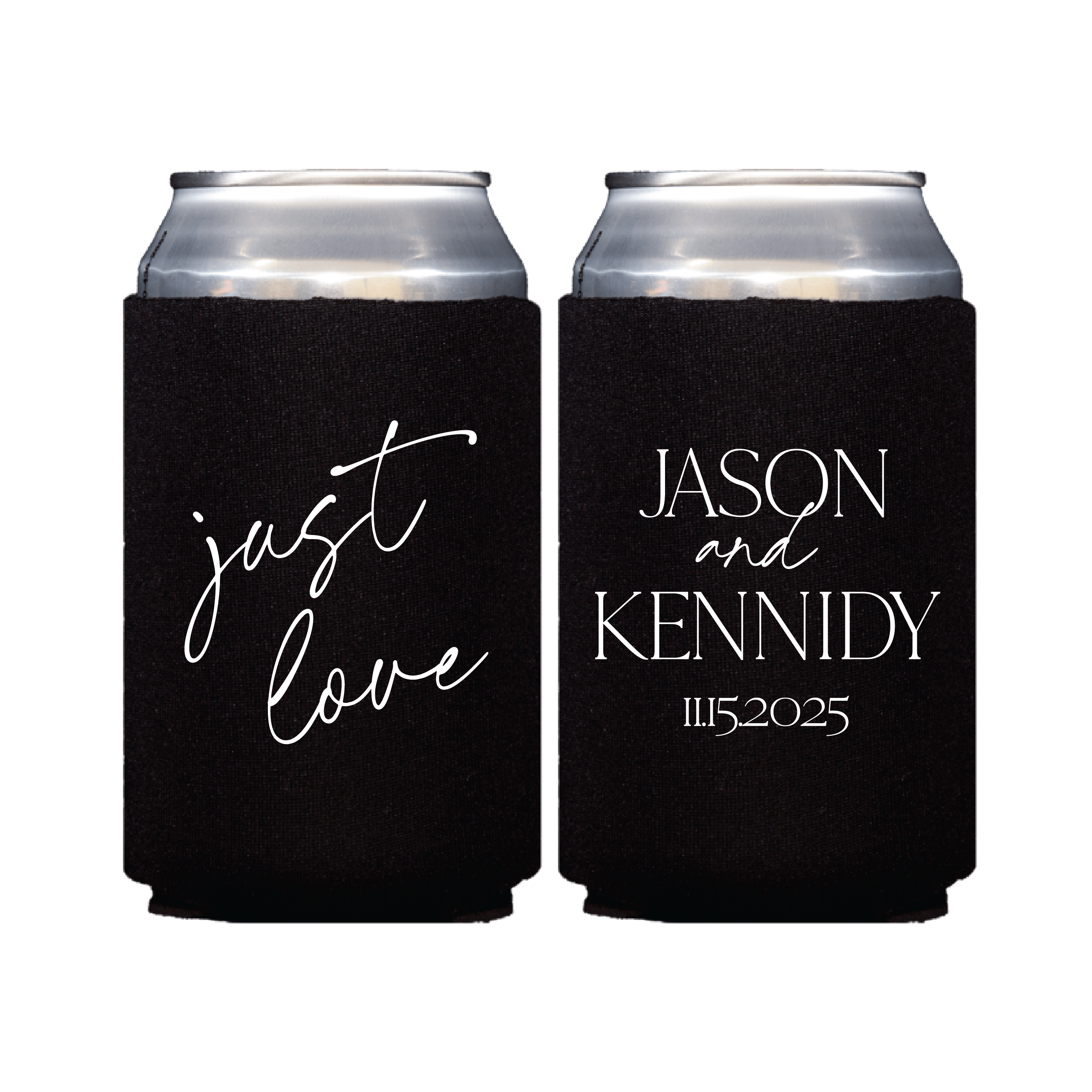 Just Love wedding can coolers personalized