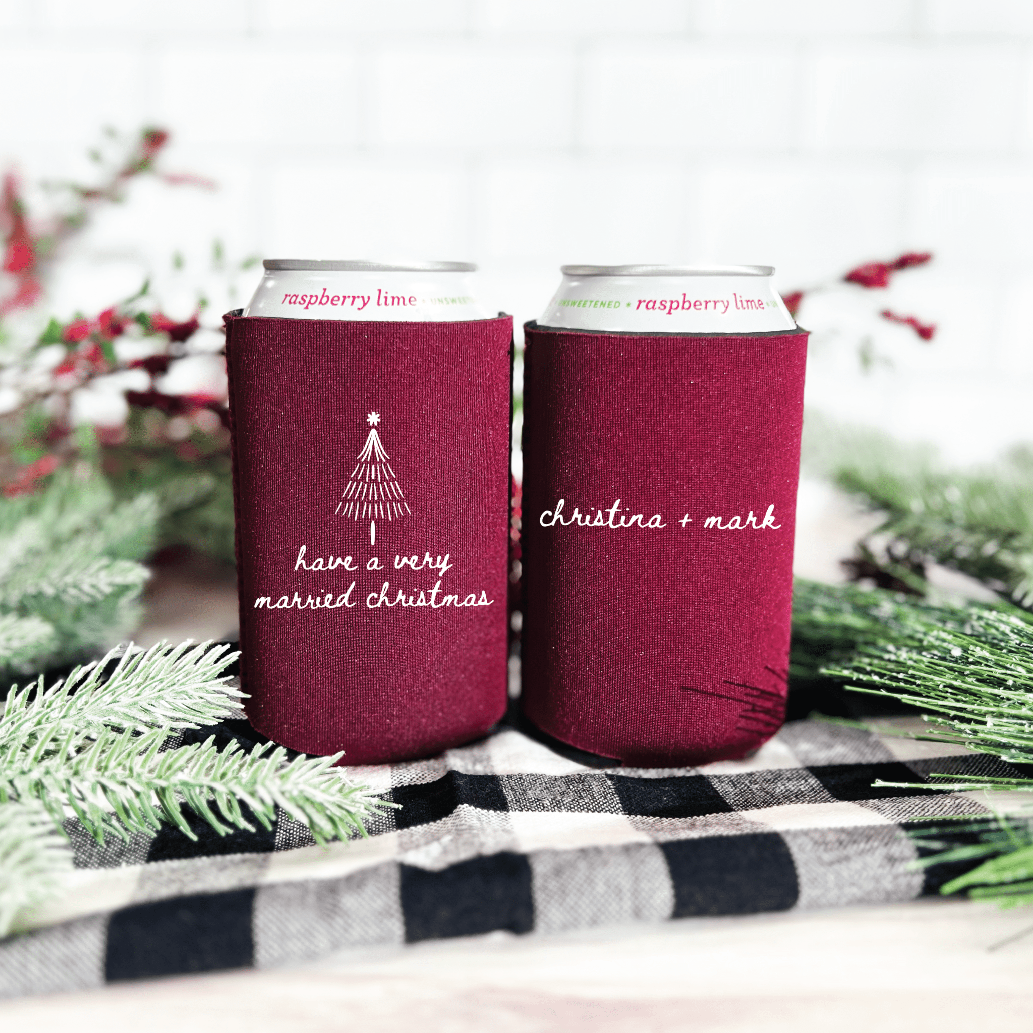 Have A Very Married Christmas Wedding Can Coolers - Can Cooler