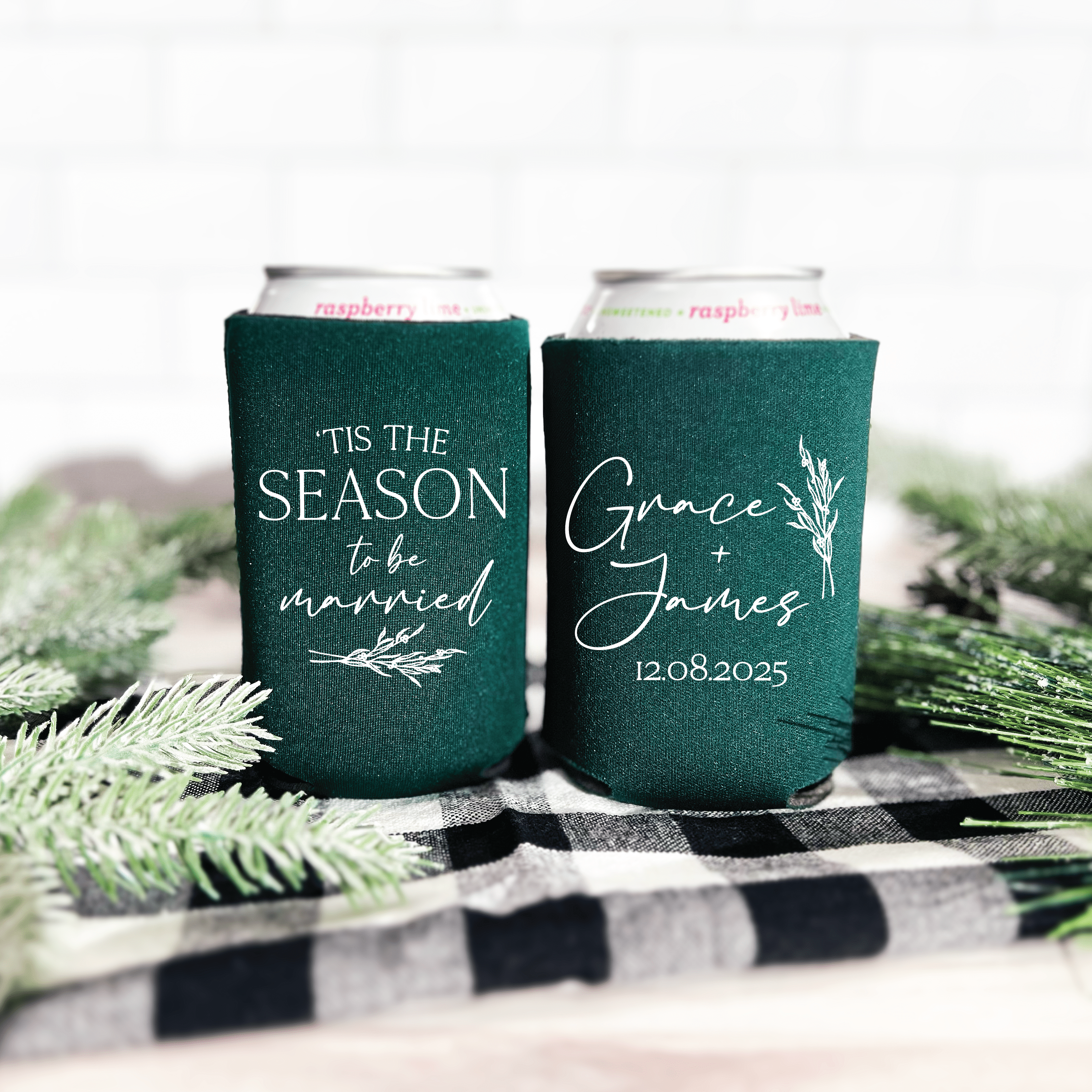 Tis The Season To Be Married Wedding Can Coolers - Can Cooler