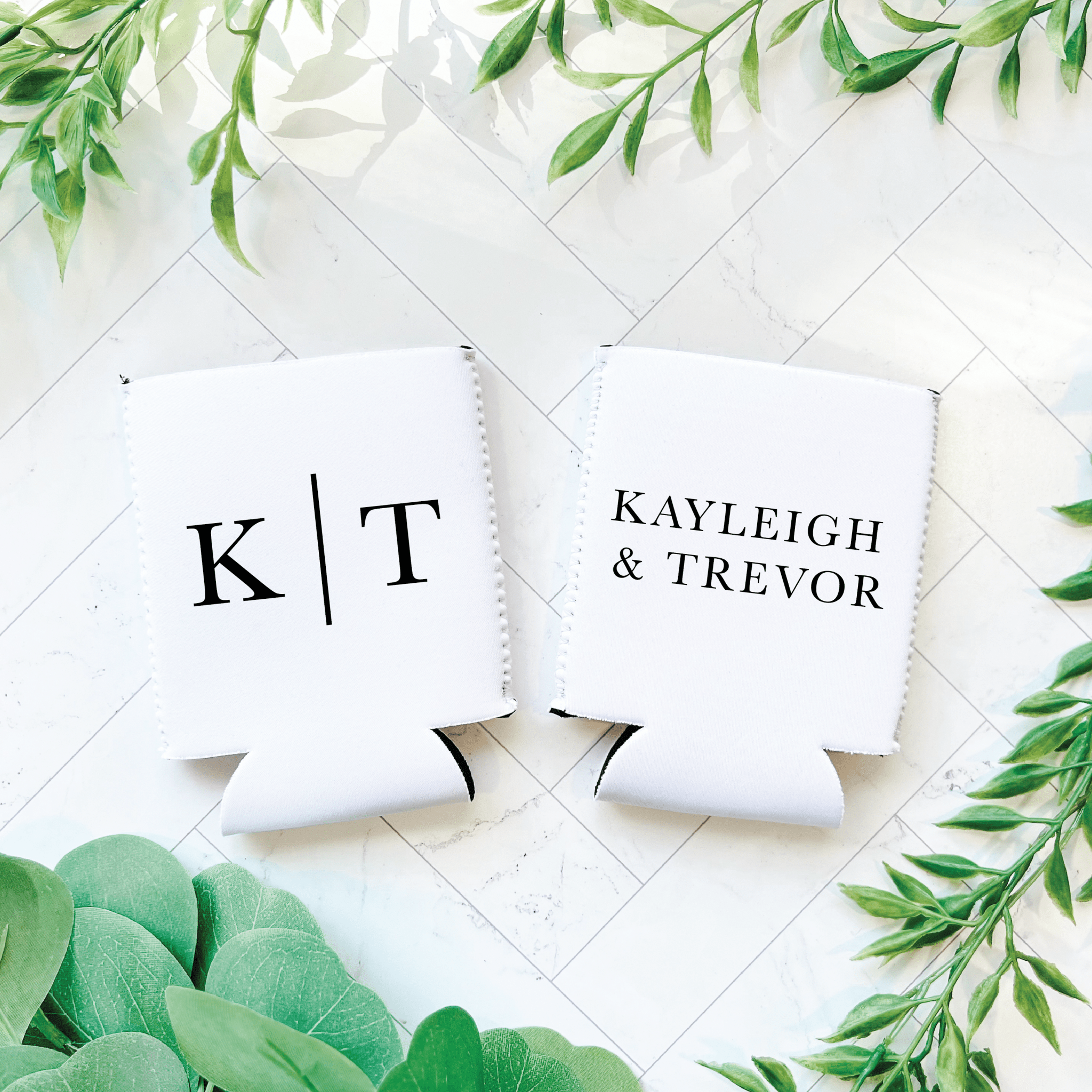 First Names and Initials Wedding Can Coolers - Can Cooler