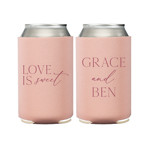 Love Is Sweet Wedding Can Coolers