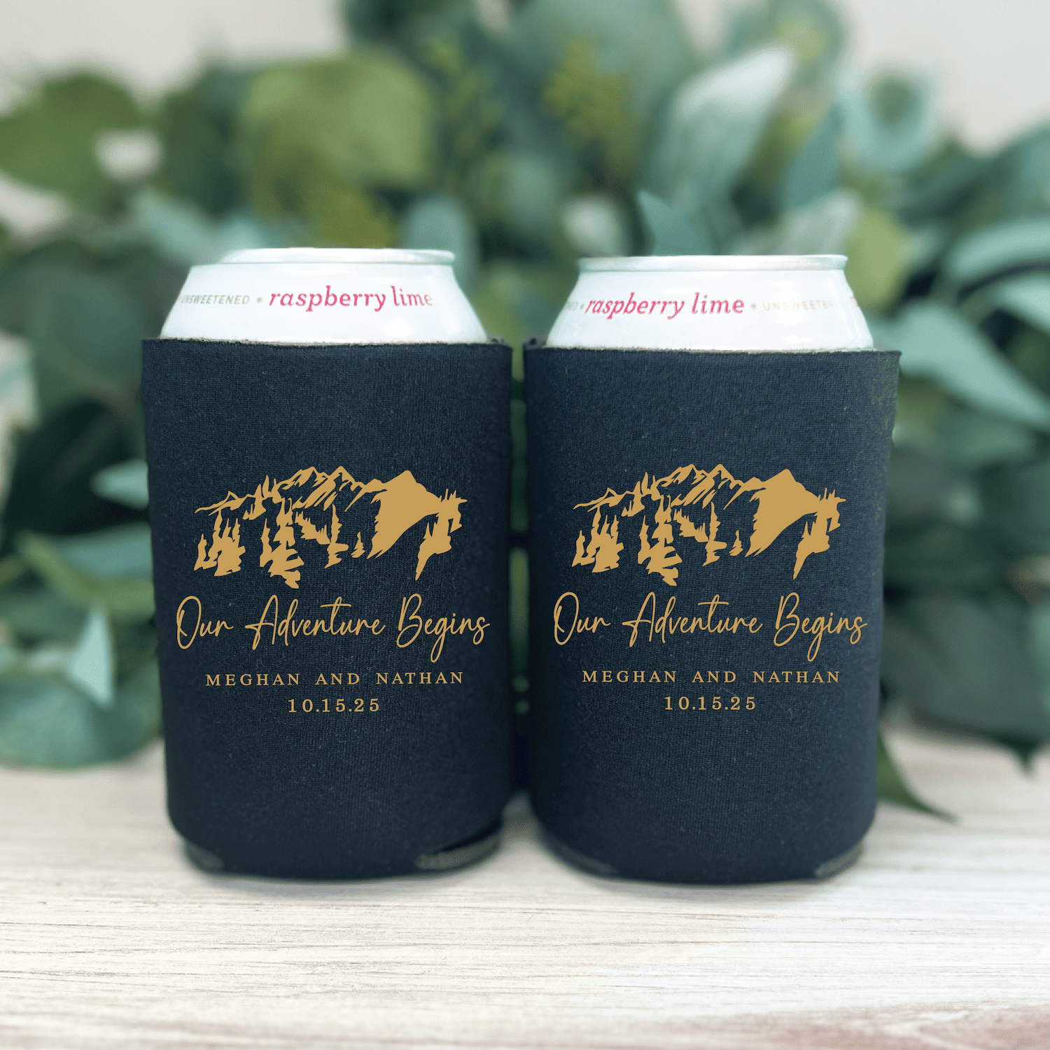 Our Adventure Begins Wedding Reception Bar Can Coolers - Can Cooler
