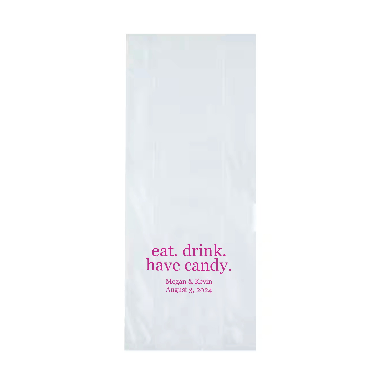 Eat. Drink. Have Candy. Personalized Wedding Cellophane Bags - Favor Bags
