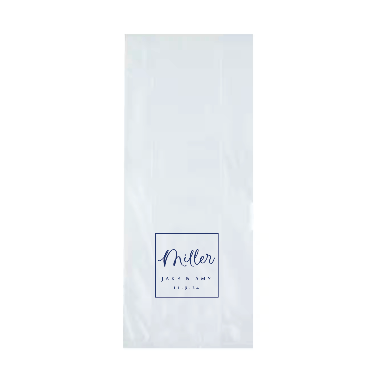 Square Monogram Personalized Wedding Cellophane Bags - Favor Bags