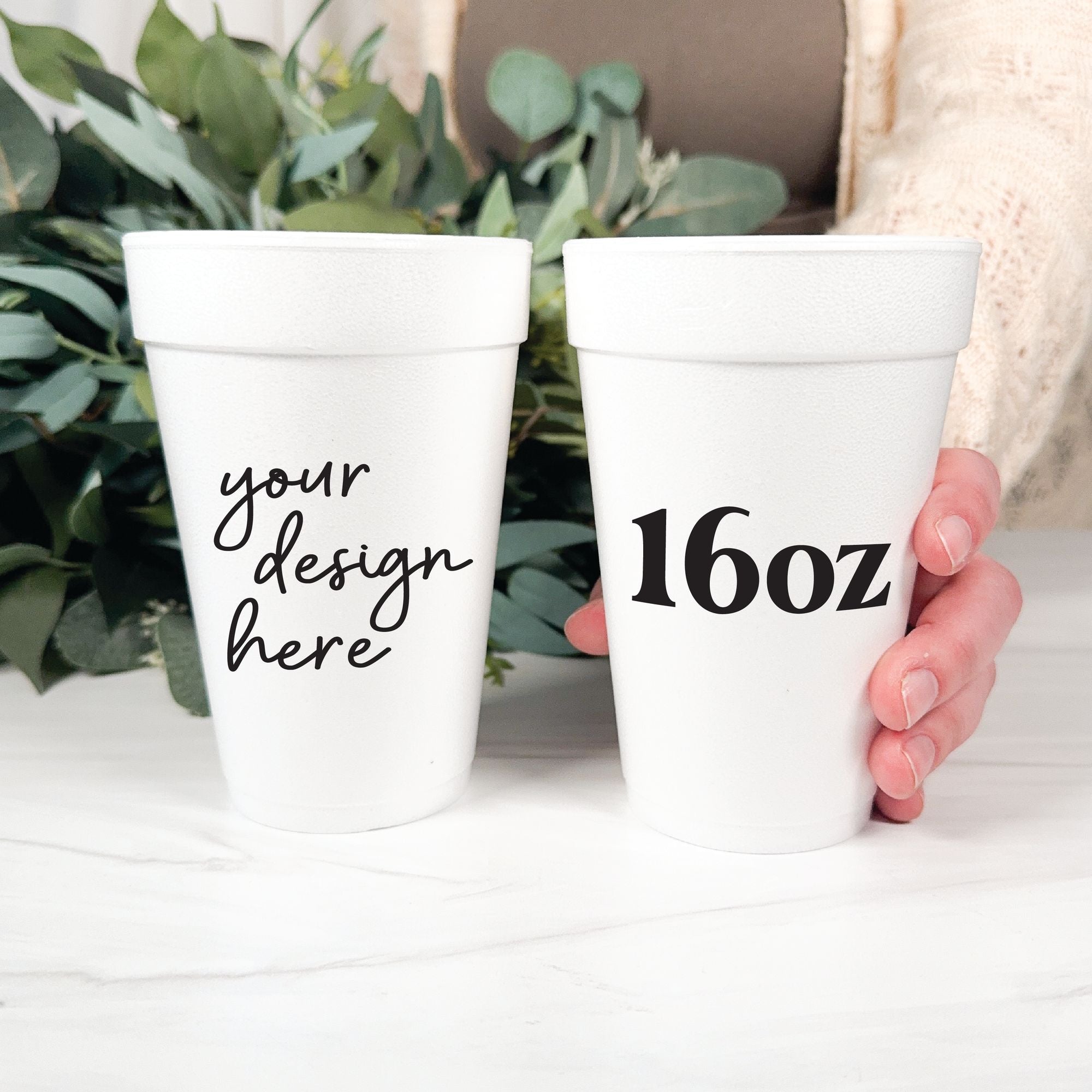 Custom Foam Wedding Cups Design Your Own 16oz Hand Held Styled Shot – Rubi and Lib