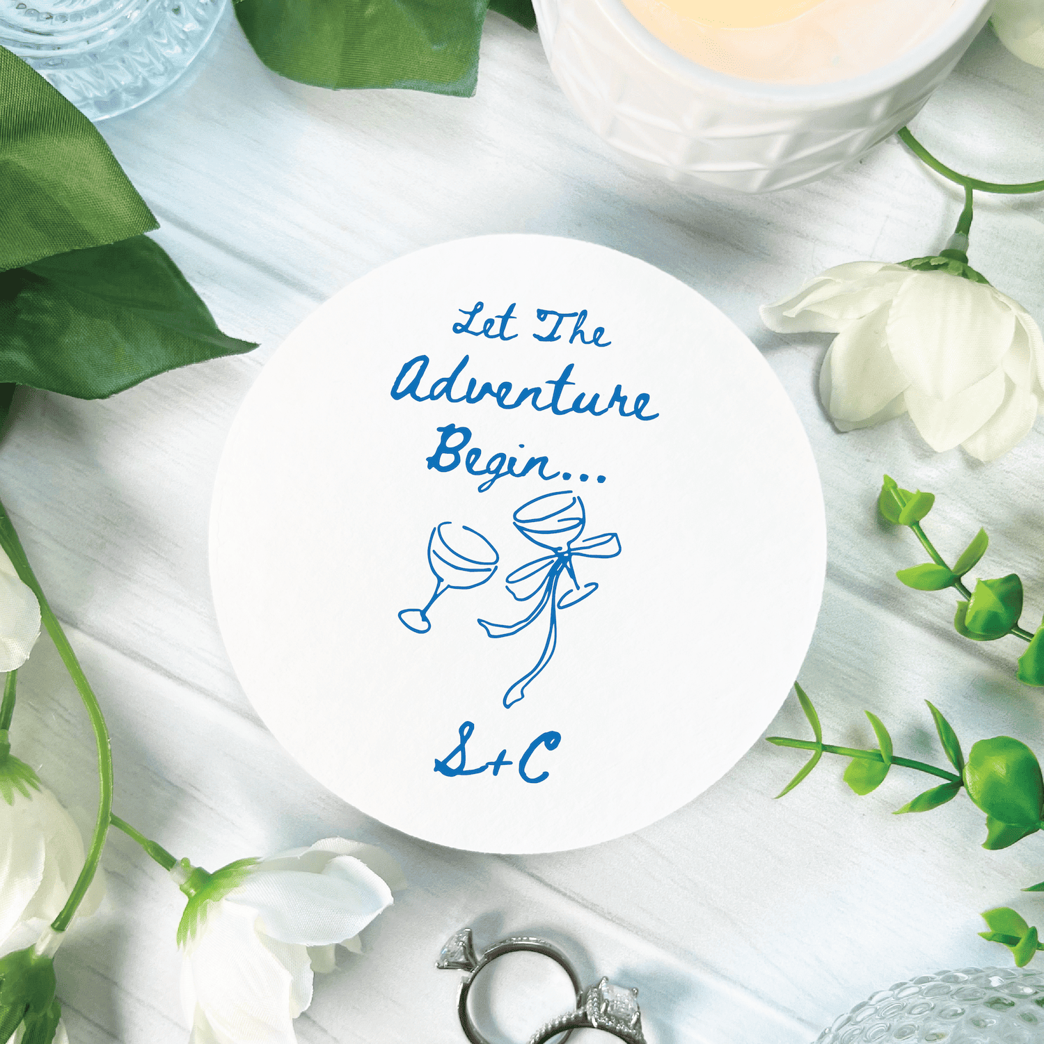 Let The Adventure Begin Wedding Coasters - Coasters