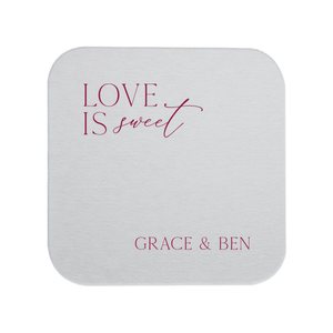 Love Is Sweet Personalized Wedding Coasters