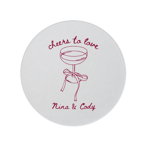 Cheers to Love Personalized Wedding Coasters