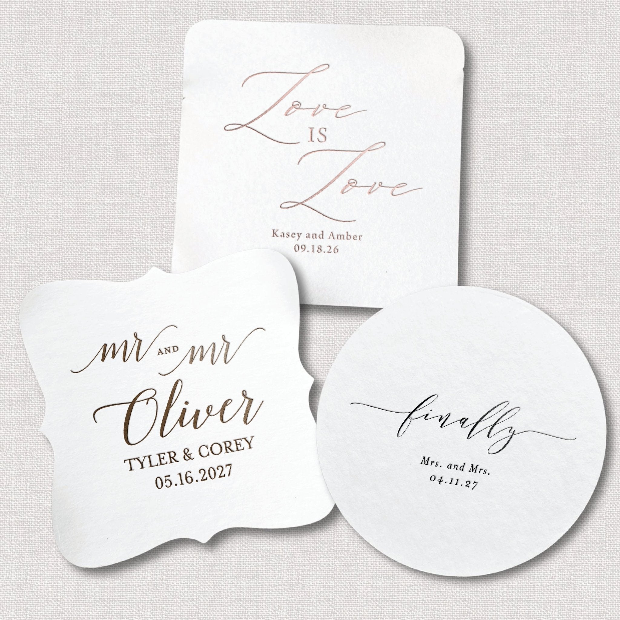 LGBT Wedding Personalized Coasters