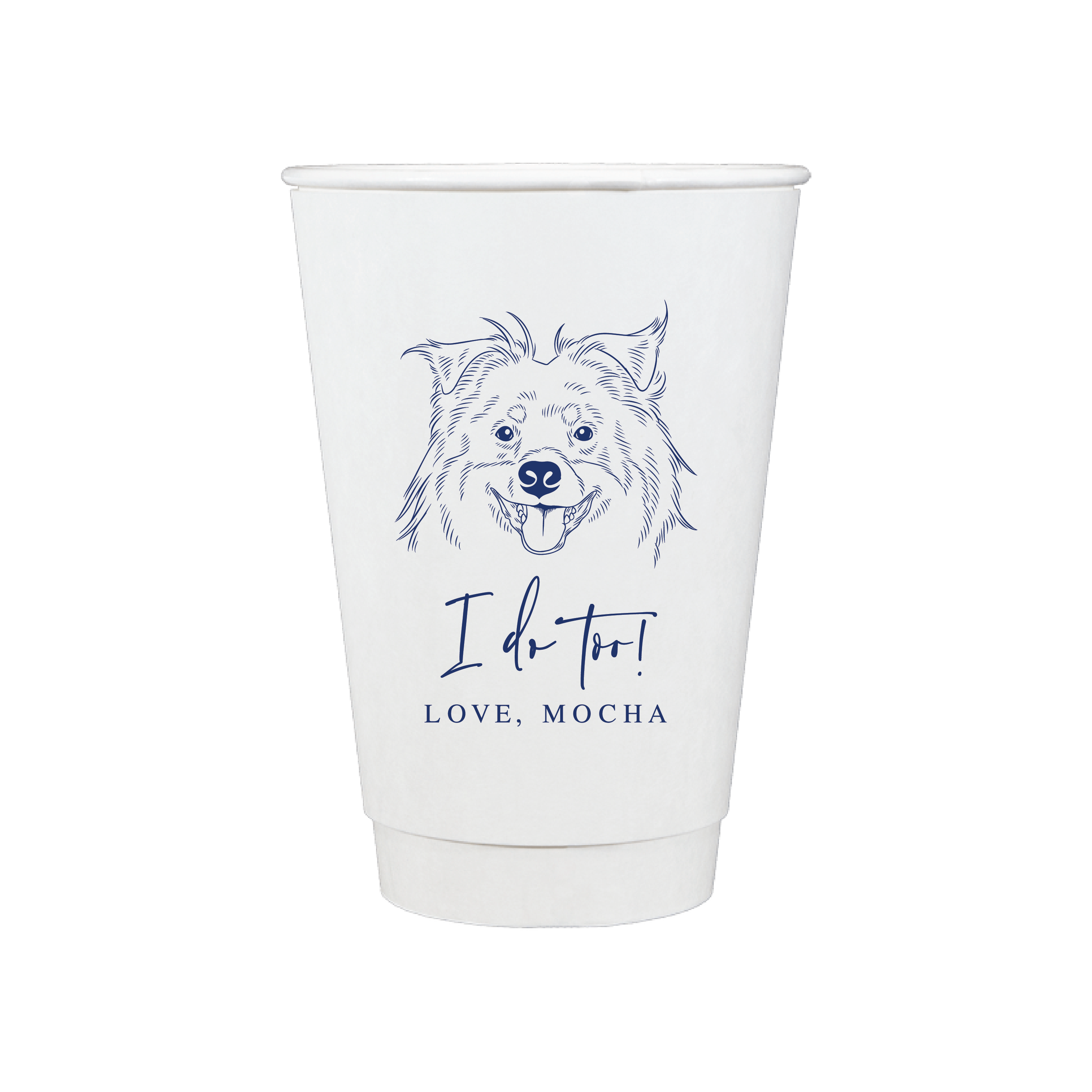 I Do Too Wedding Paper Cups with Custom Pet Design - Cup - Paper Cup - Dog
