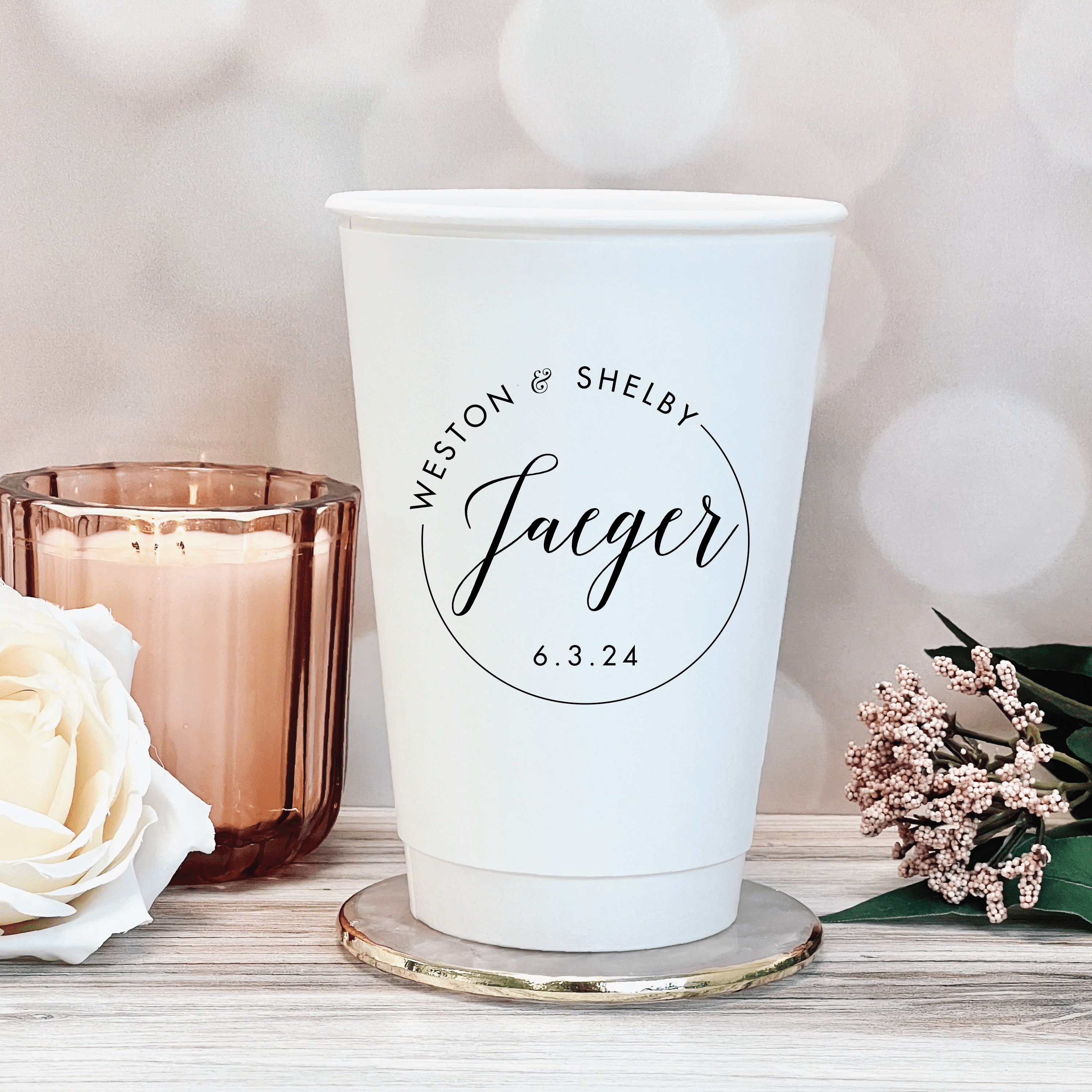 Custom Monogram Personalized Wedding Paper Cups - Cup - Paper Cup