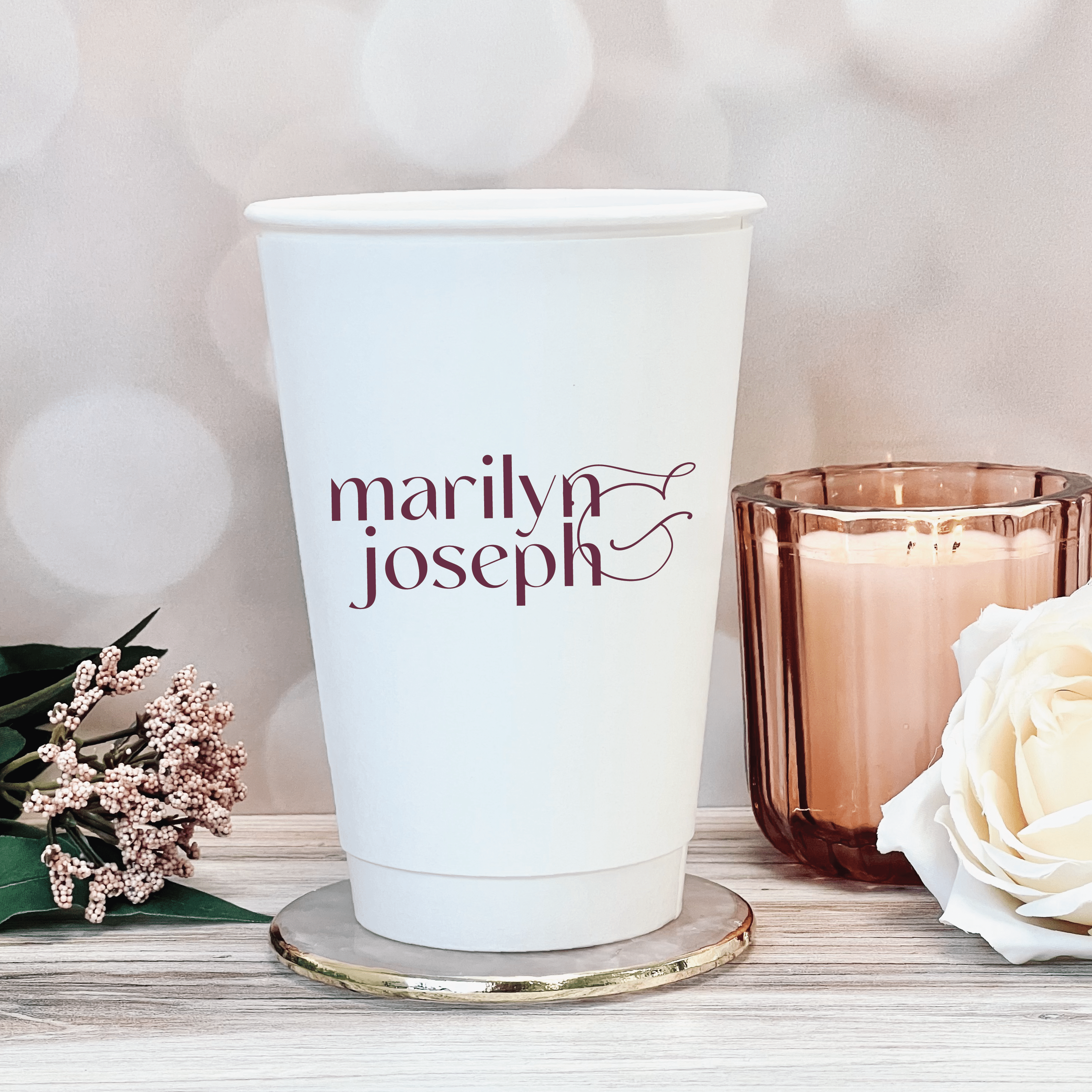 Modern First Names Personalized Wedding Paper Cups - Cup - Paper Cup