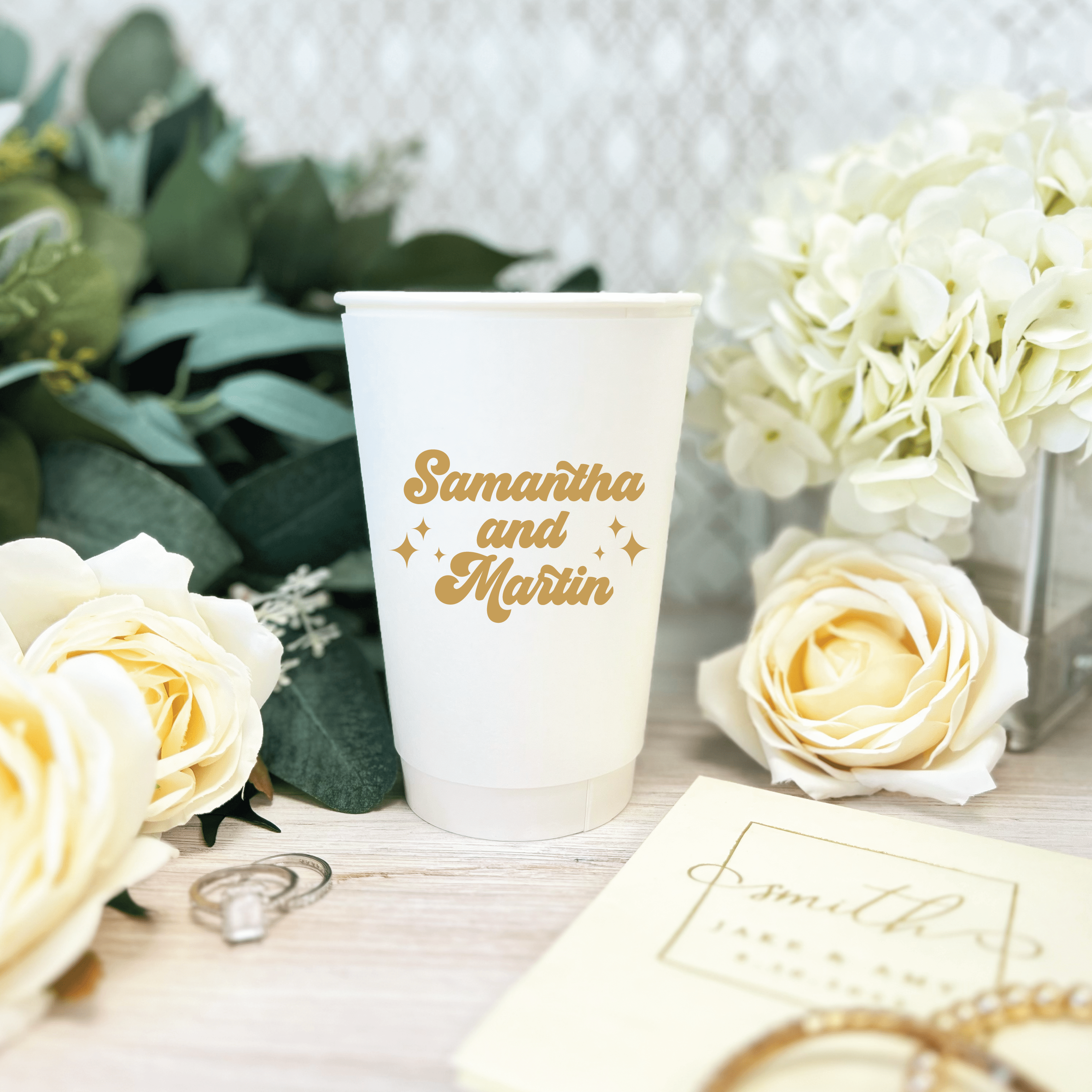 Custom Monogram Personalized Wedding Paper Cups - Cup - Paper Cup